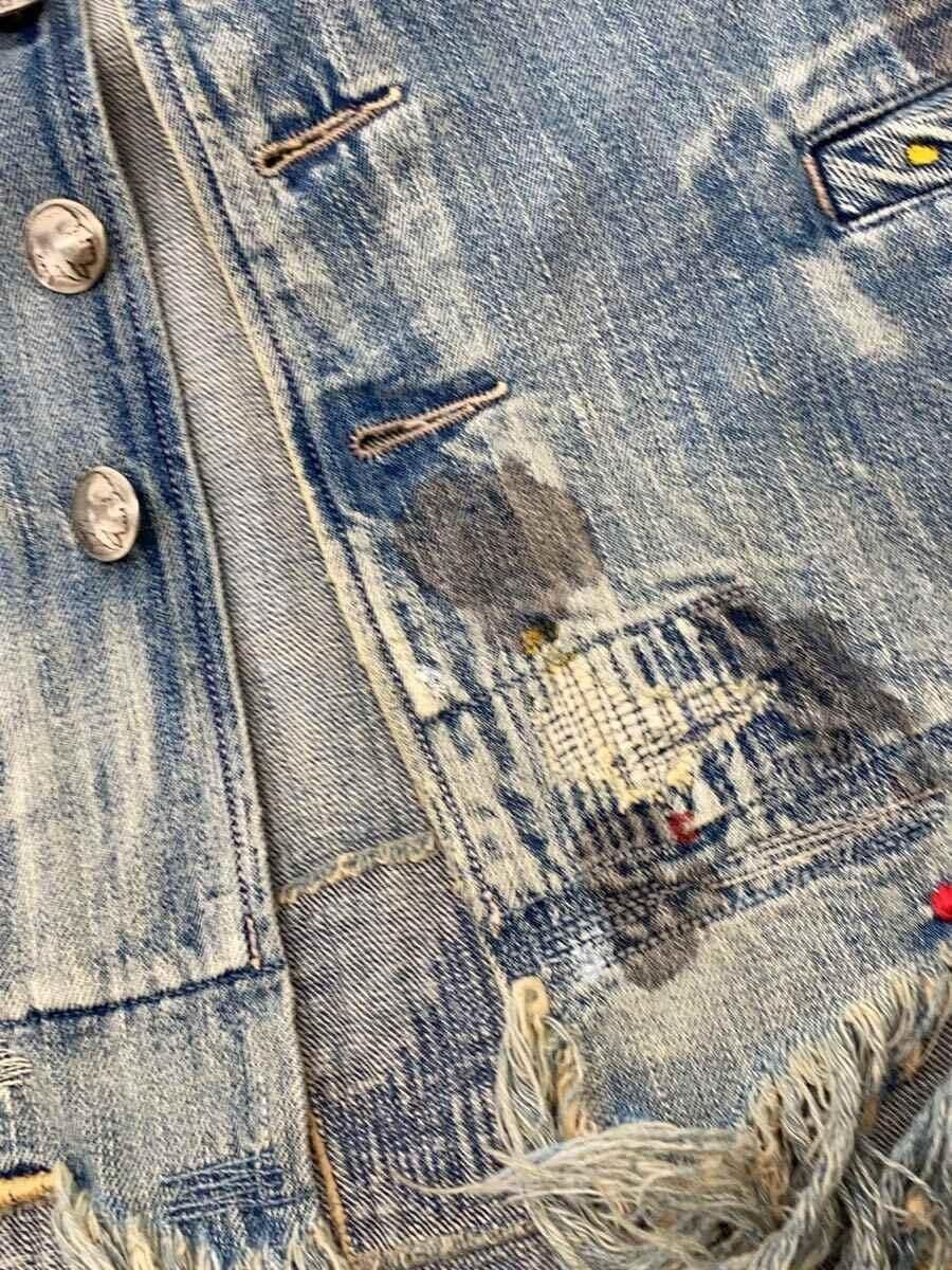 Kapital Distressed Frayed Denim Jacket Size US S / EU 44-46 / 1 - 4 Thumbnail