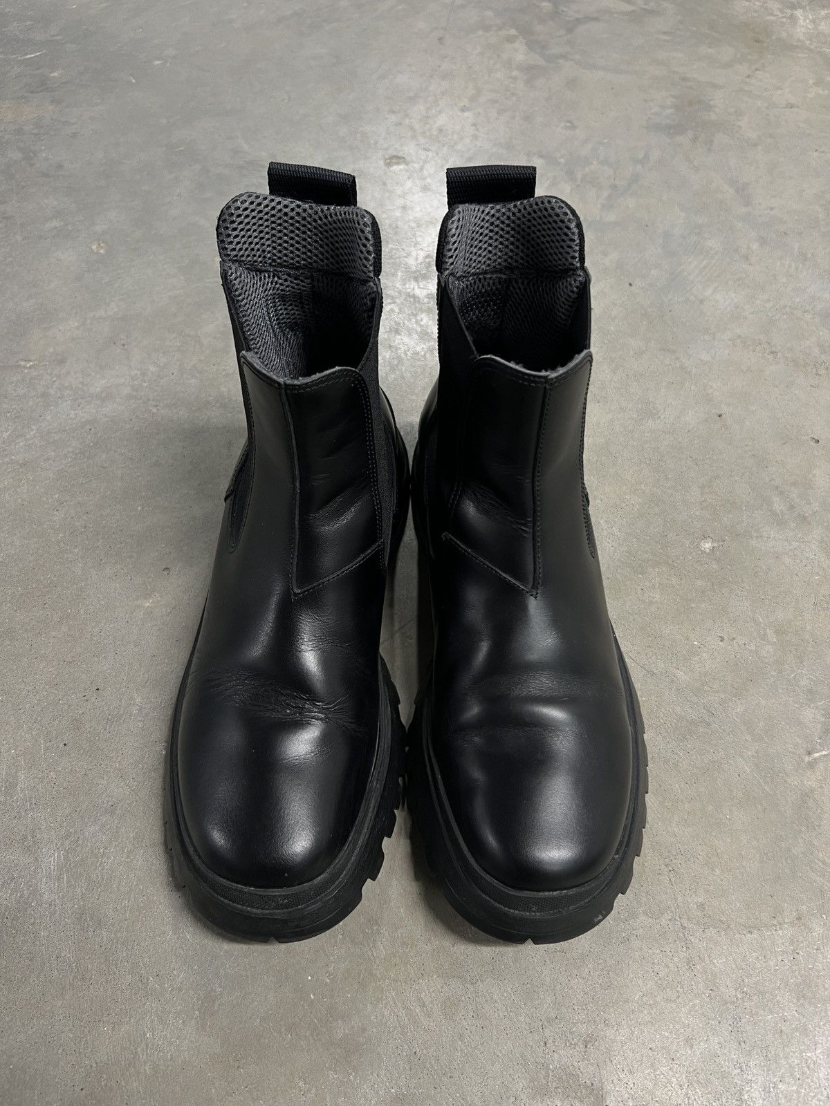 Prada Womens Prada Brixxen Chelsea Boots Black Leather Size US 7.5 / IT 37.5 - 2 Thumbnail