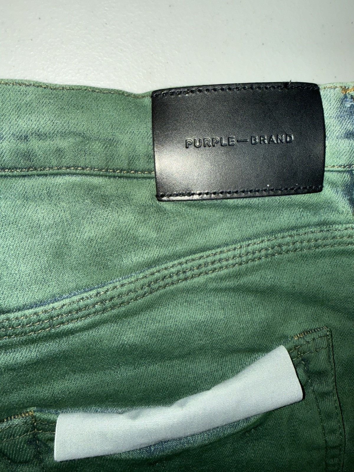 Purple Brand green on light blue slightly distressed | purple brand jeans Size US 33 - 6 Thumbnail
