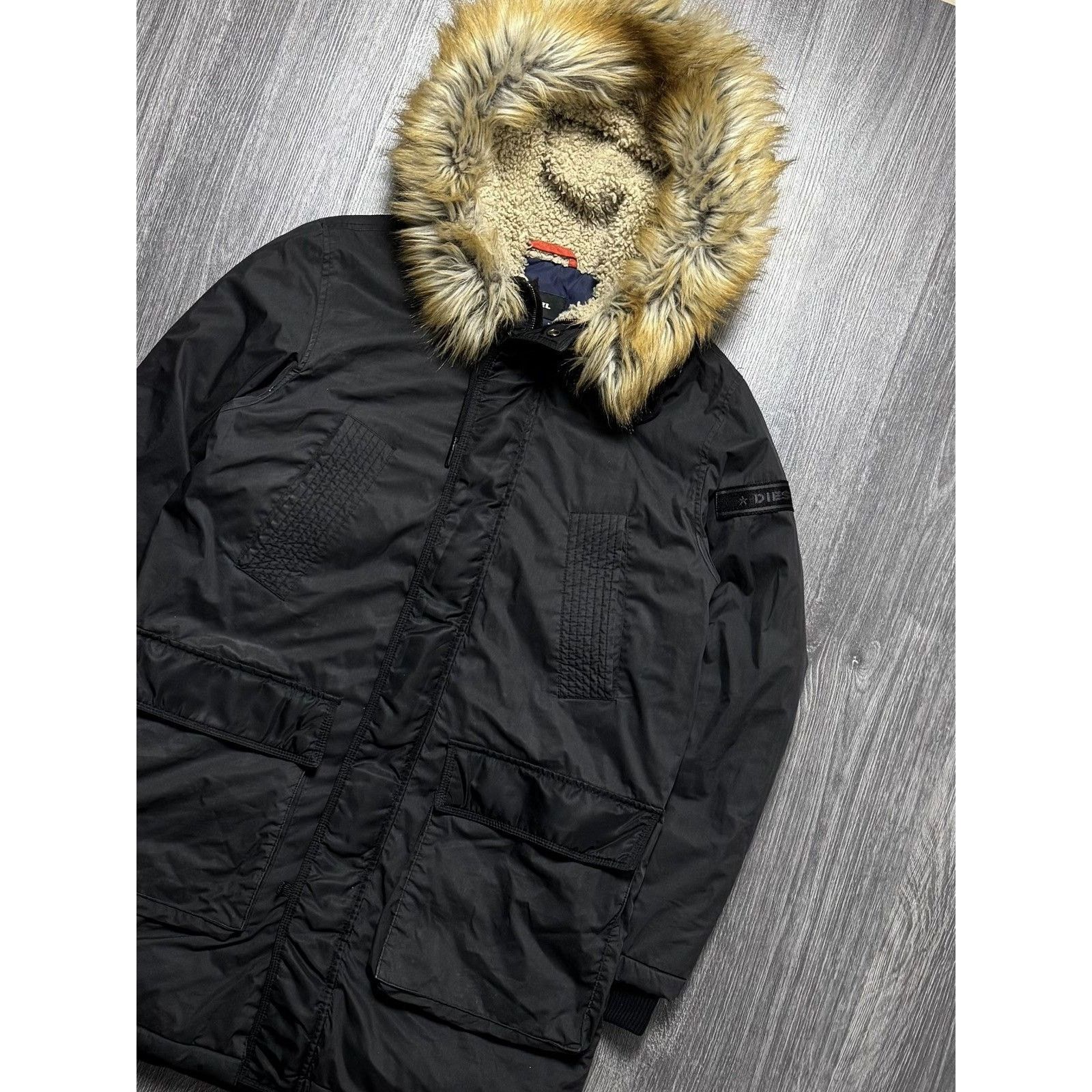 Diesel × Vintage Diesel Zip Fur Hoodie Parka Ifsixwasnine Lgb Style Size US L / EU 52-54 / 3 - 2 Thumbnail