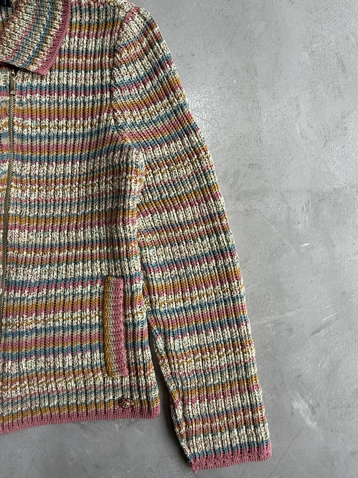 Chanel Chanel - Assymetrical Knit Zip Jacket Size XS / US 0-2 / IT 36-38 - 3 Thumbnail