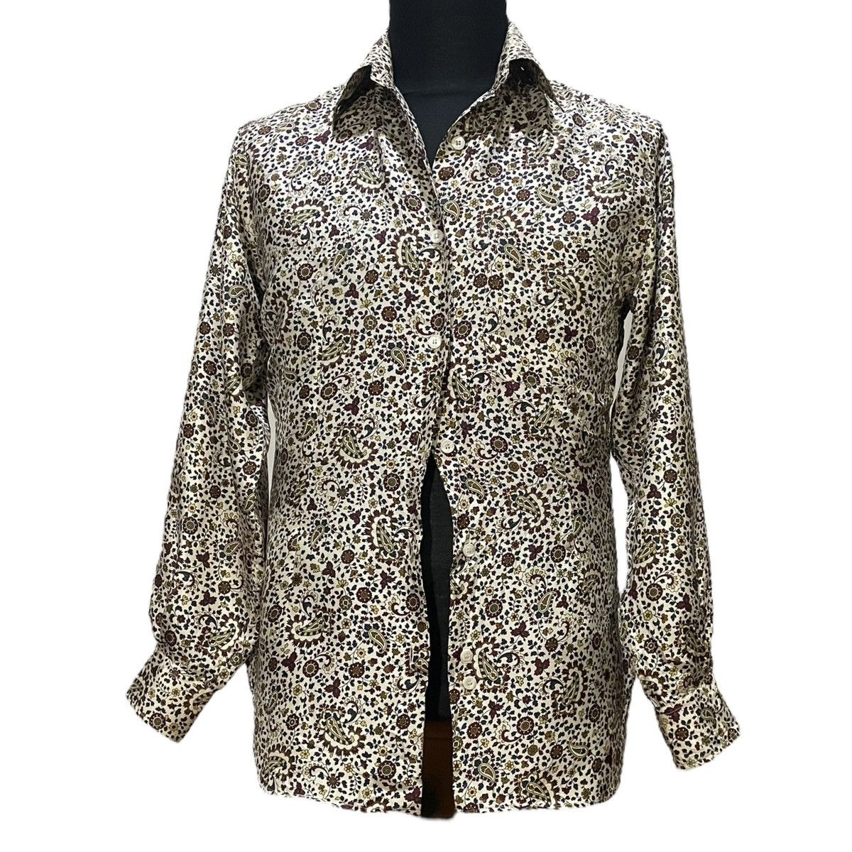 Celine × Designer Celine Paisley Bottom Up Silk Shirt Size XS / US 0-2 / IT 36-38 - 3 Thumbnail