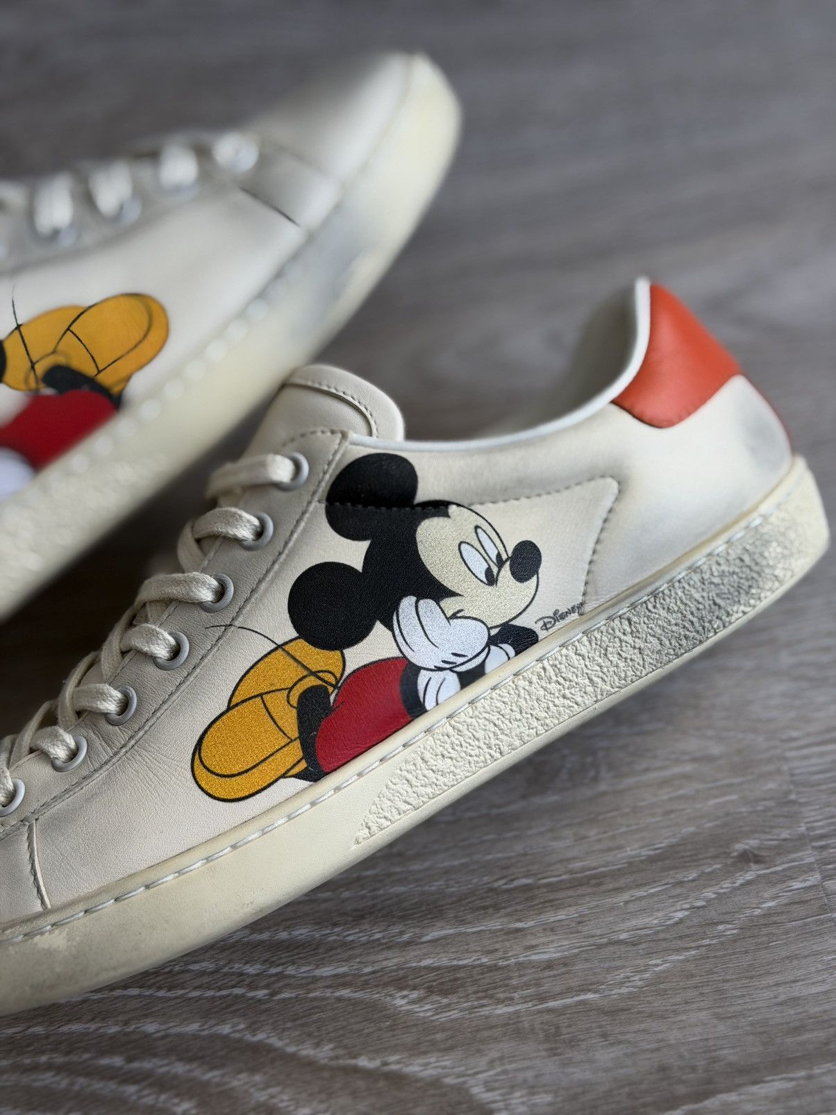 Gucci Gucci x Disney Mickey Mouse Ace Sneakers Beige Women's 38.5 Size US 8.5 / IT 38.5 - 9 Thumbnail