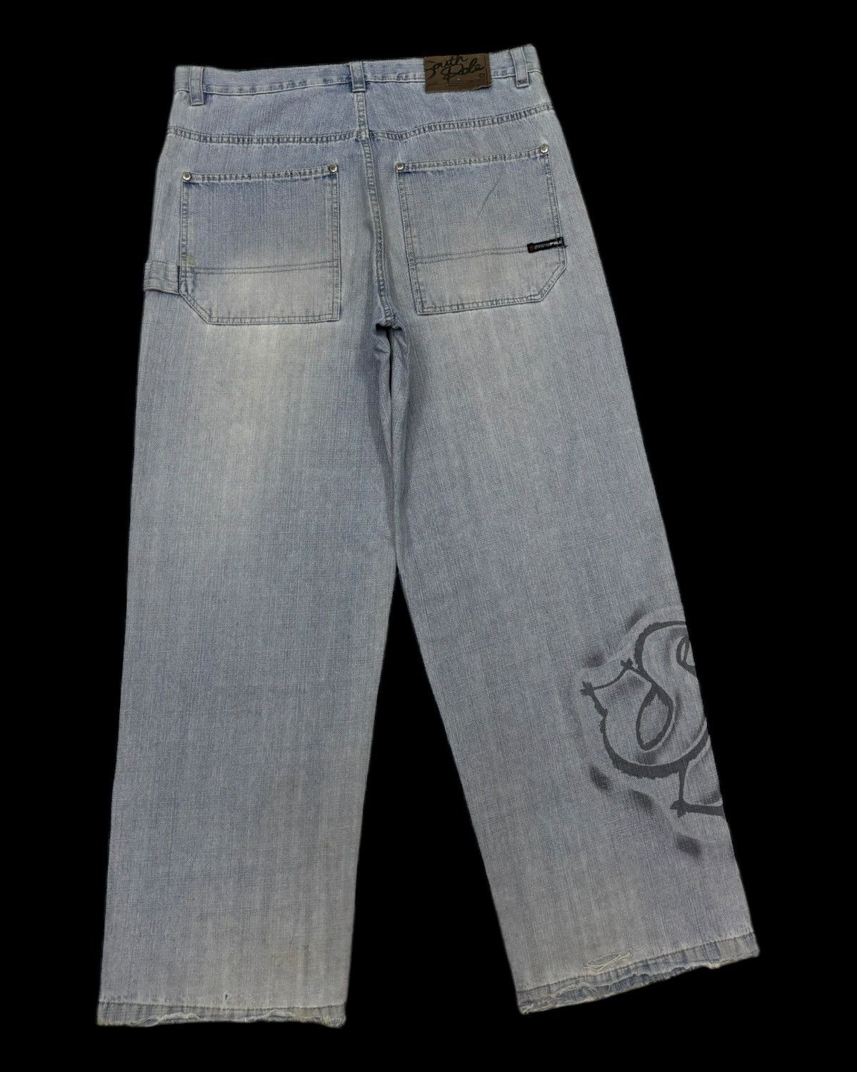 Southpole 🔥SOUTHPOLE BAGGY JEANS DISTRESSED DENIM SKATER STYLE Size US 36 / EU 52 - 4 Thumbnail