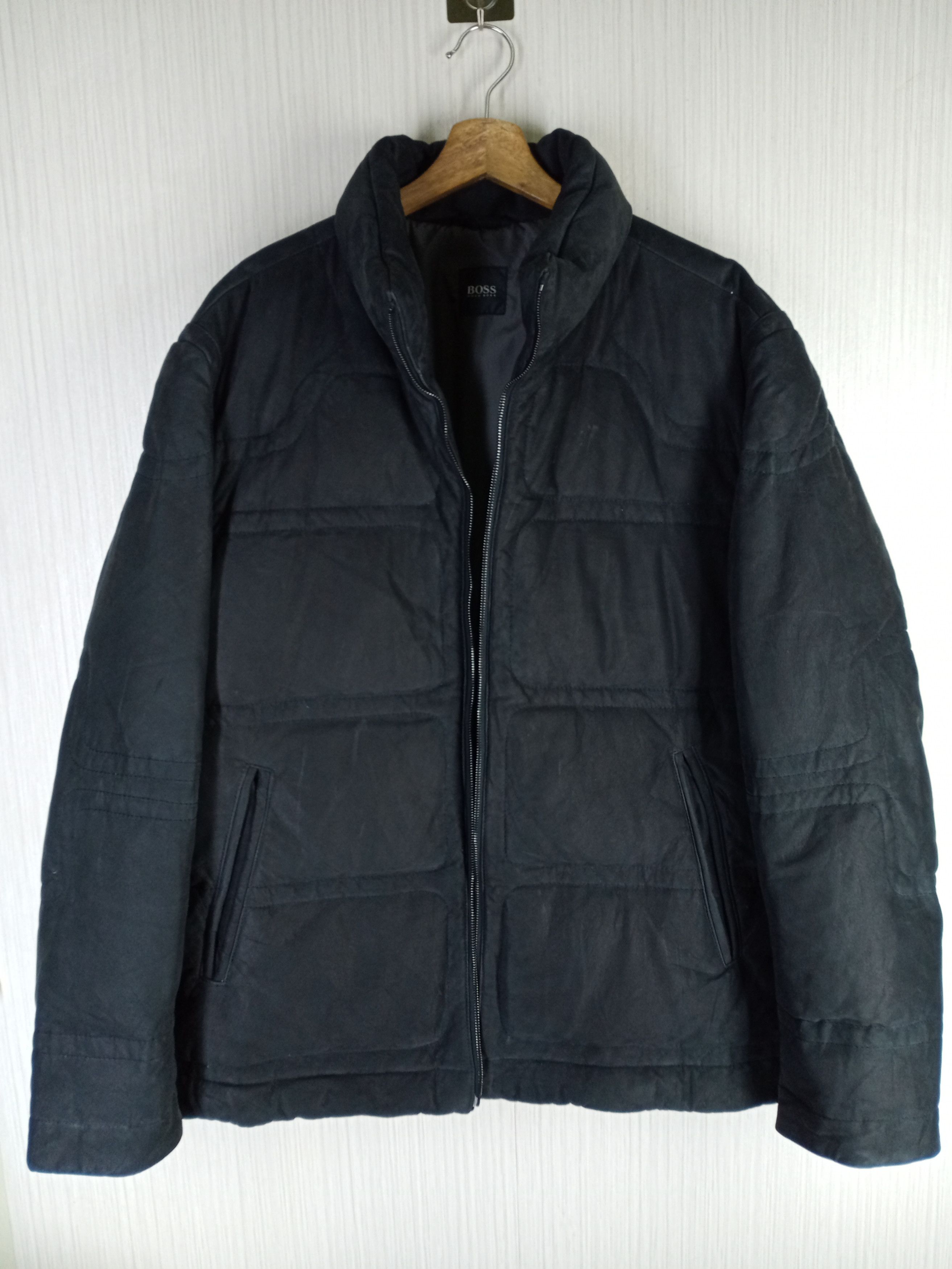 Hugo Boss Rare Hugo Boss Puffer Leather Calfskin Bomber Jacket Size US L / EU 52-54 / 3 - 4 Thumbnail