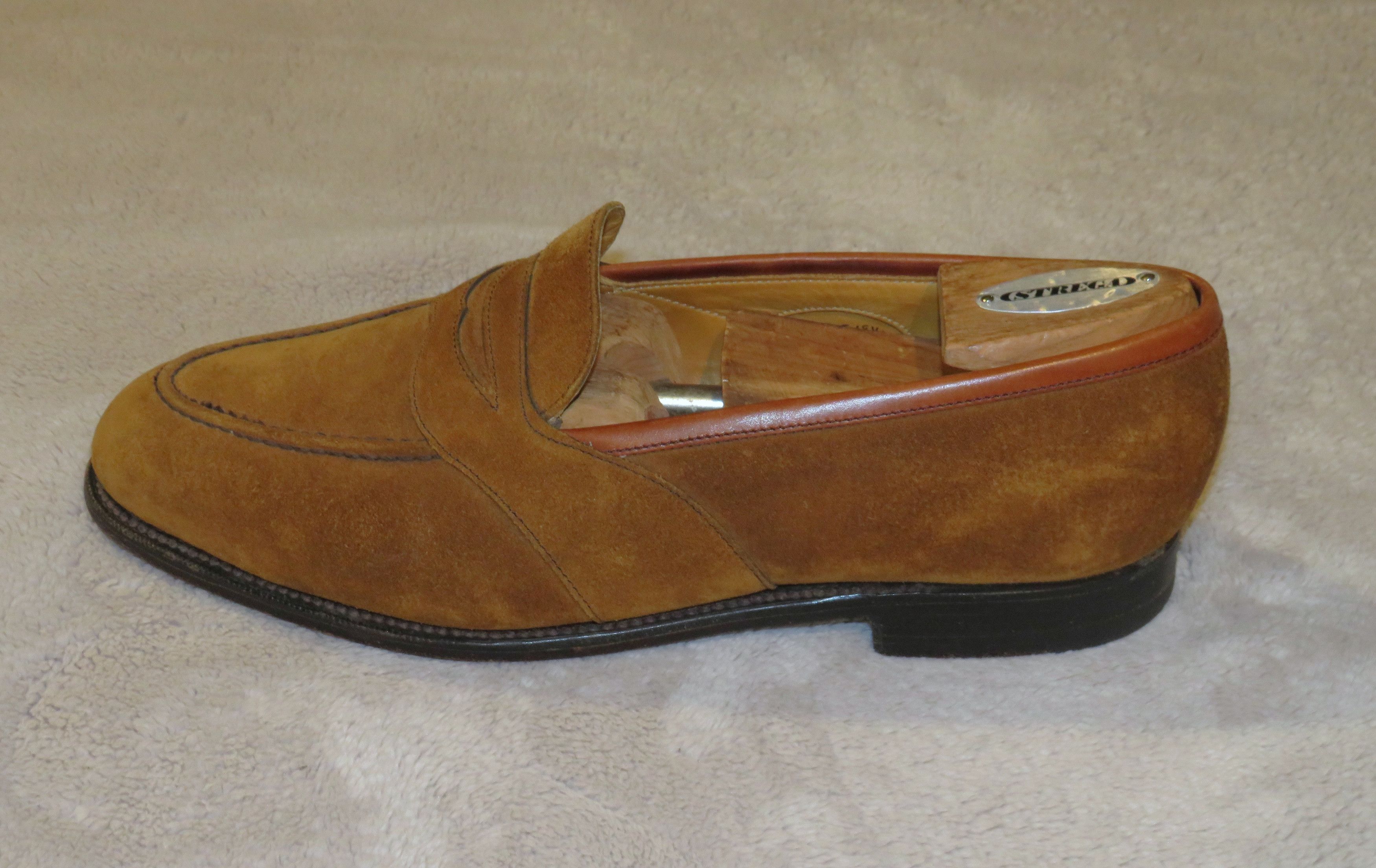 Edward Green Montpellier Tobacco Suede Full Strap Loafers 7E Size US 7 / EU 40 - 4 Thumbnail