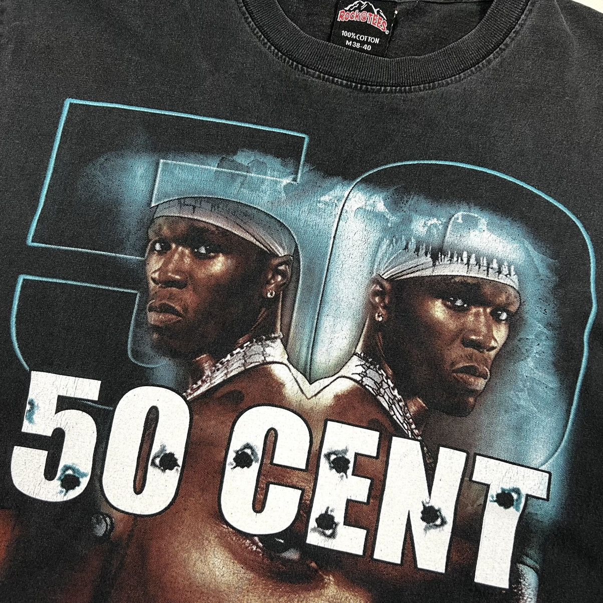 50 Cent × Rap Tees × Vintage Vintage 50 Cent Reverse logo Rap Hip Hop T Shirt Size S/M Size US M / EU 48-50 / 2 - 9 Thumbnail