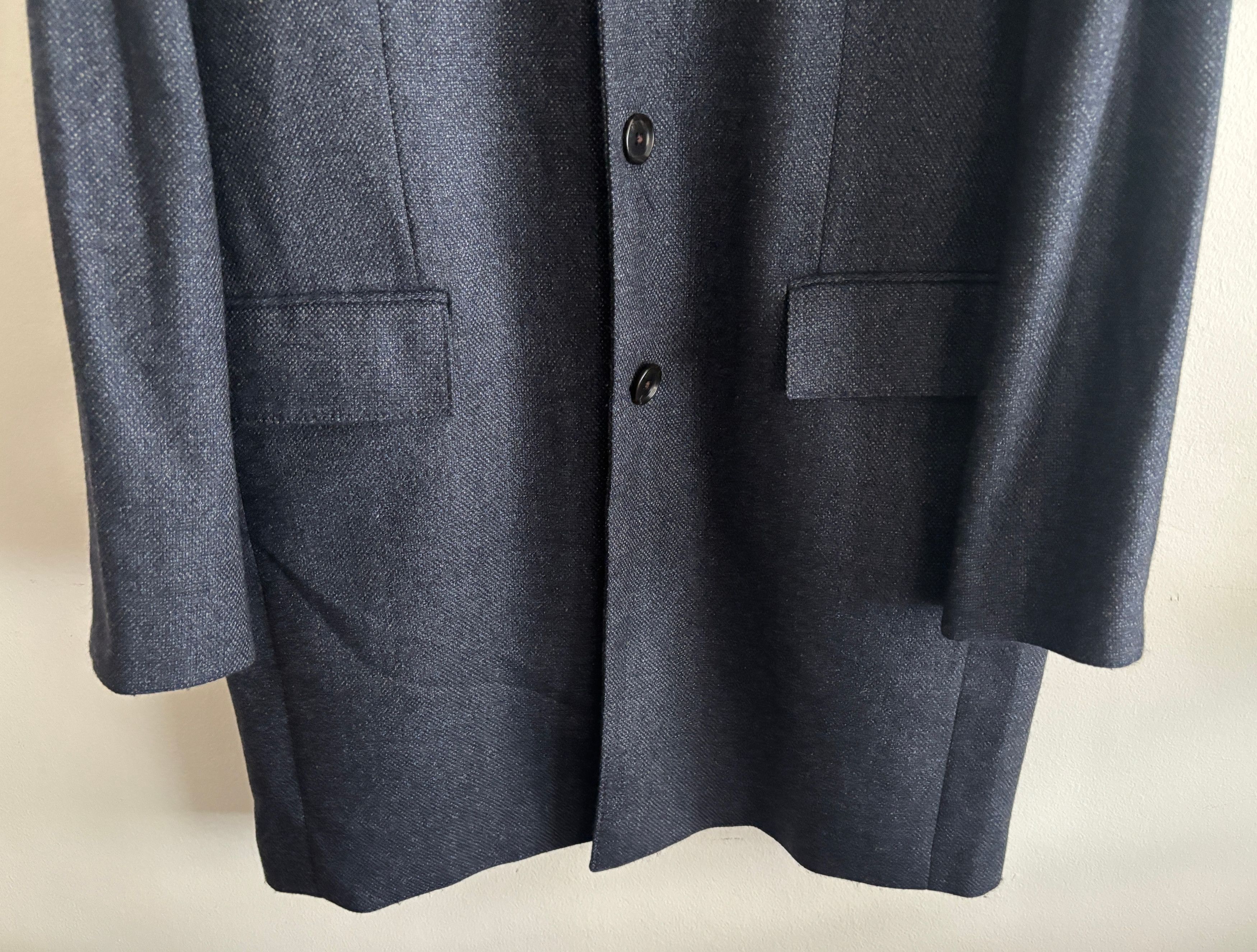 Club Monaco $600 Loro Piana Blue Wool Dream Tweed Overcoat/ Car Coat Size US M / EU 48-50 / 2 - 8 Thumbnail