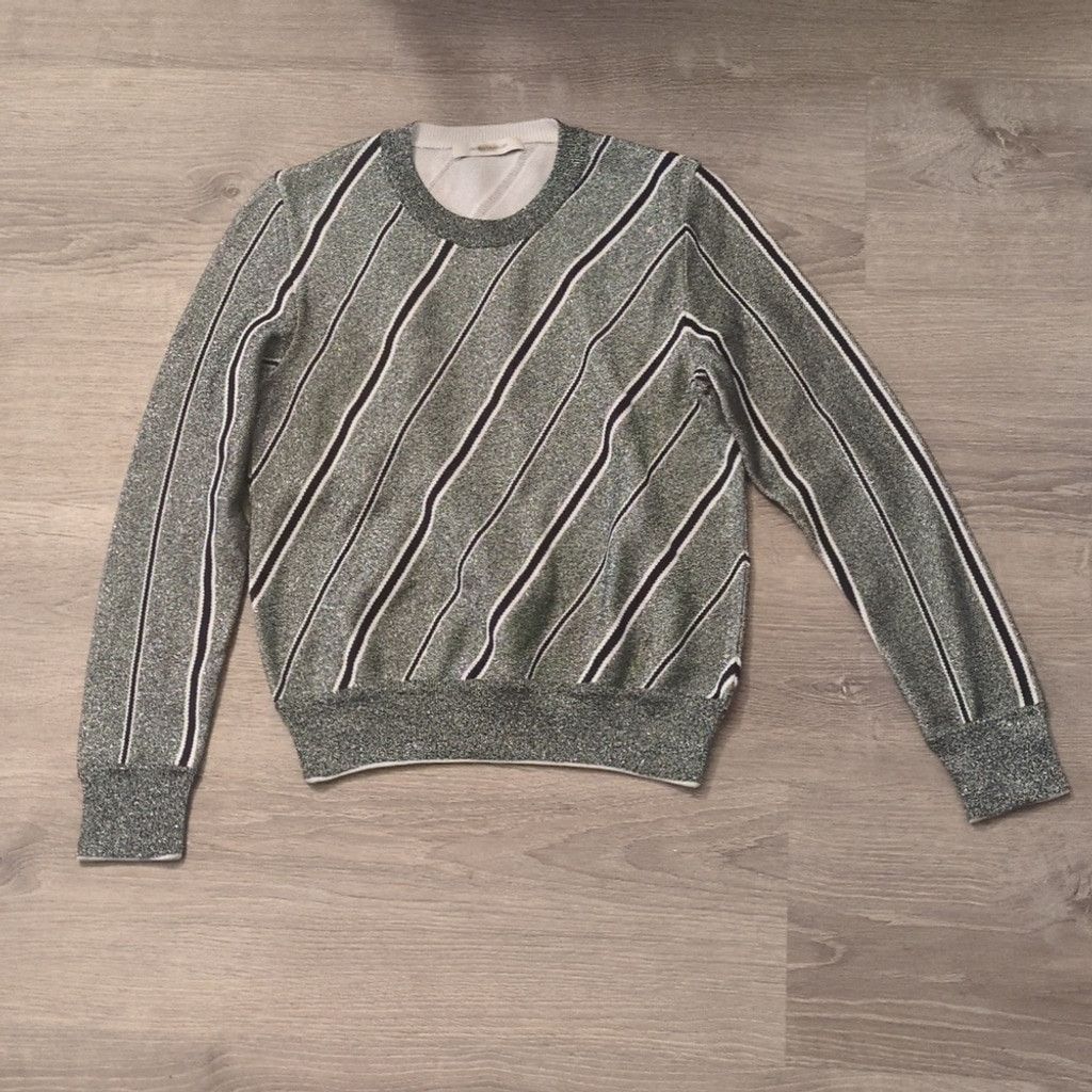 Cedric Charlier Cedric Charlier green striped Lurex sweater size 10 Size L / US 10 / IT 46 - 1 Thumbnail