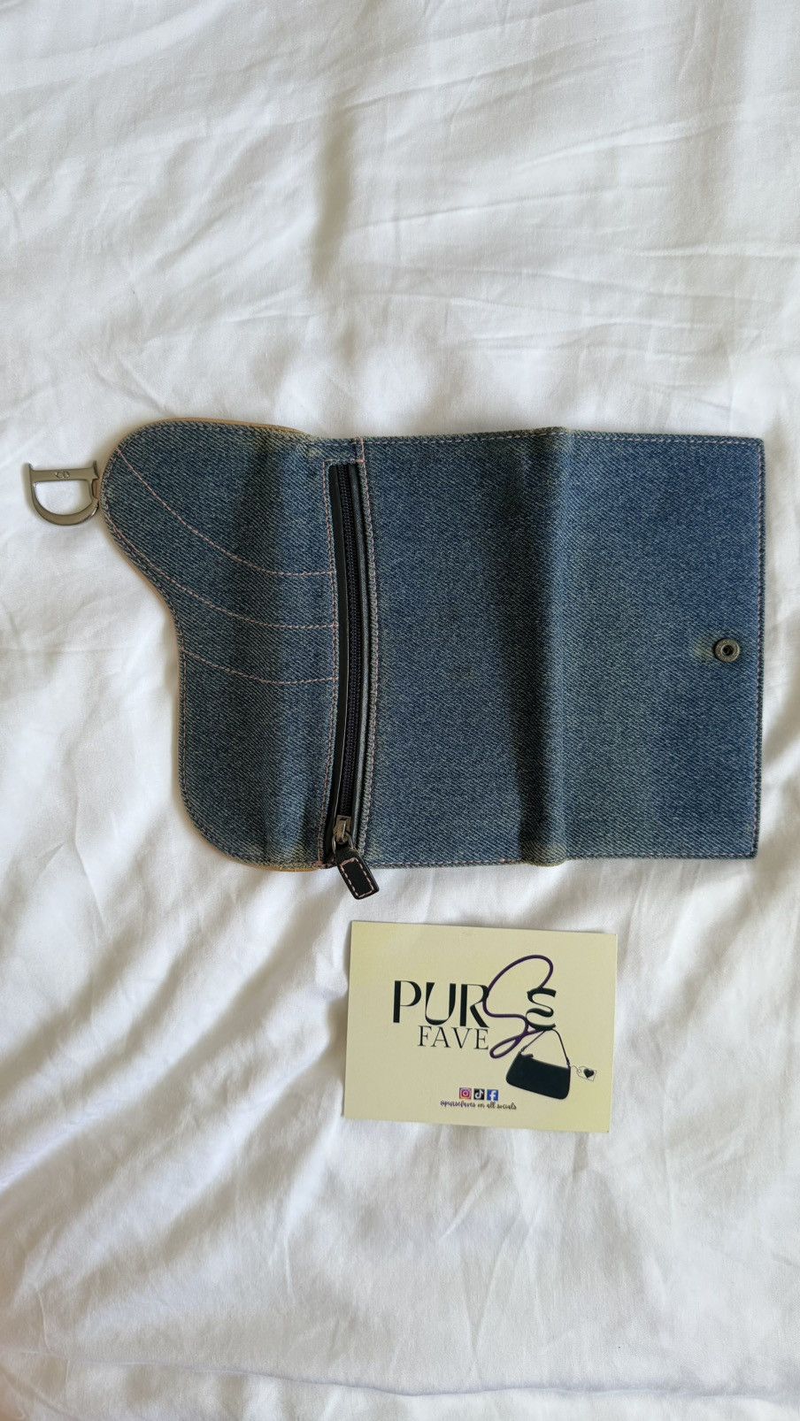 Dior Christian Dior Blue Denim Saddle Trifold Wallet Size ONE SIZE - 6 Thumbnail