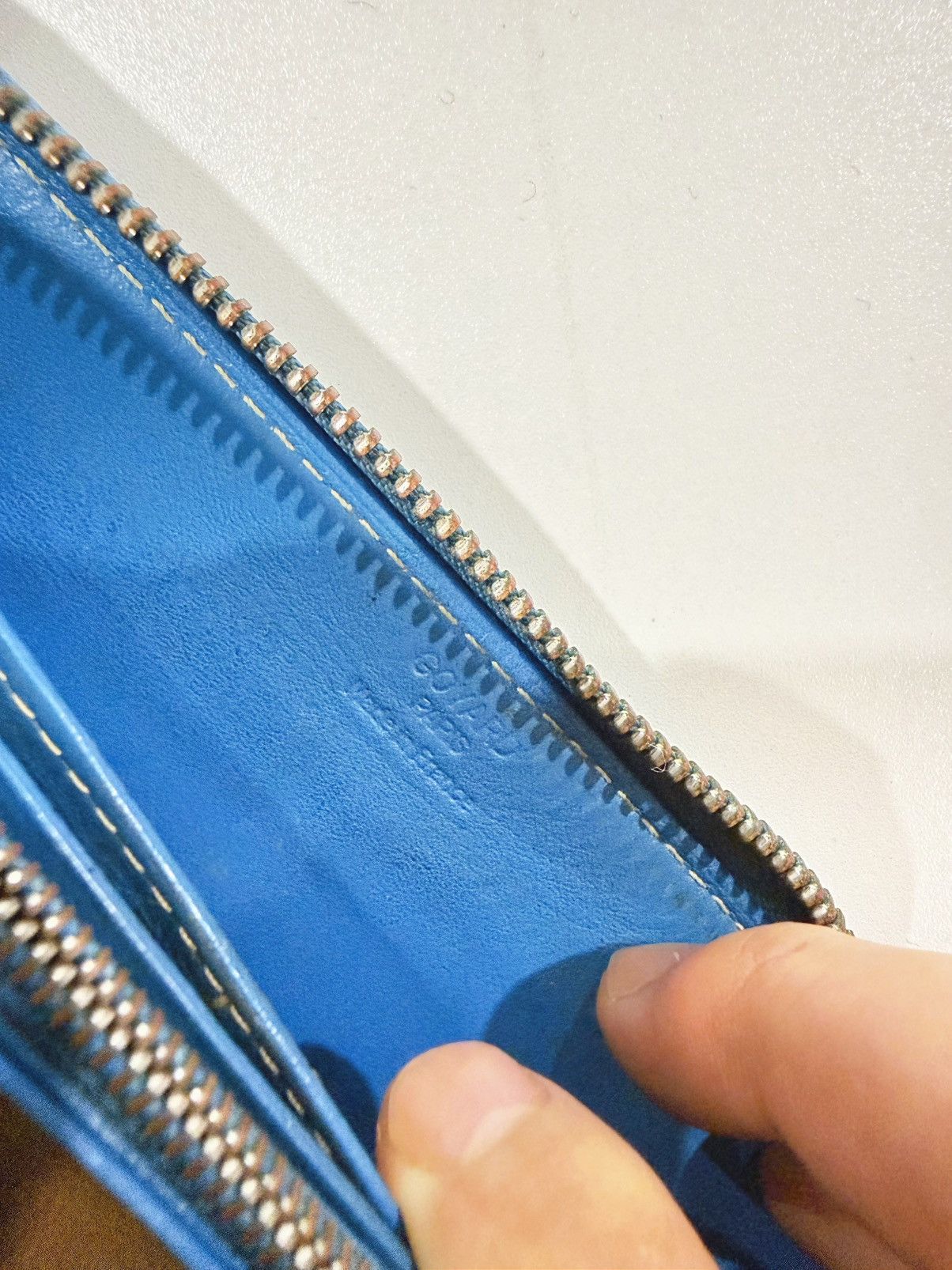 Goyard Goyard Matignon APM ZIP GM 10 Long Wallet Blue Leather Cloth Size ONE SIZE - 8 Thumbnail