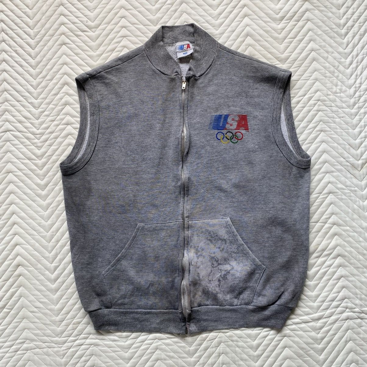 Levi's Vintage 80s Levi’s USA Olympic Zip Vest 🇺🇸 Size US L / EU 52-54 / 3 - 1 Thumbnail