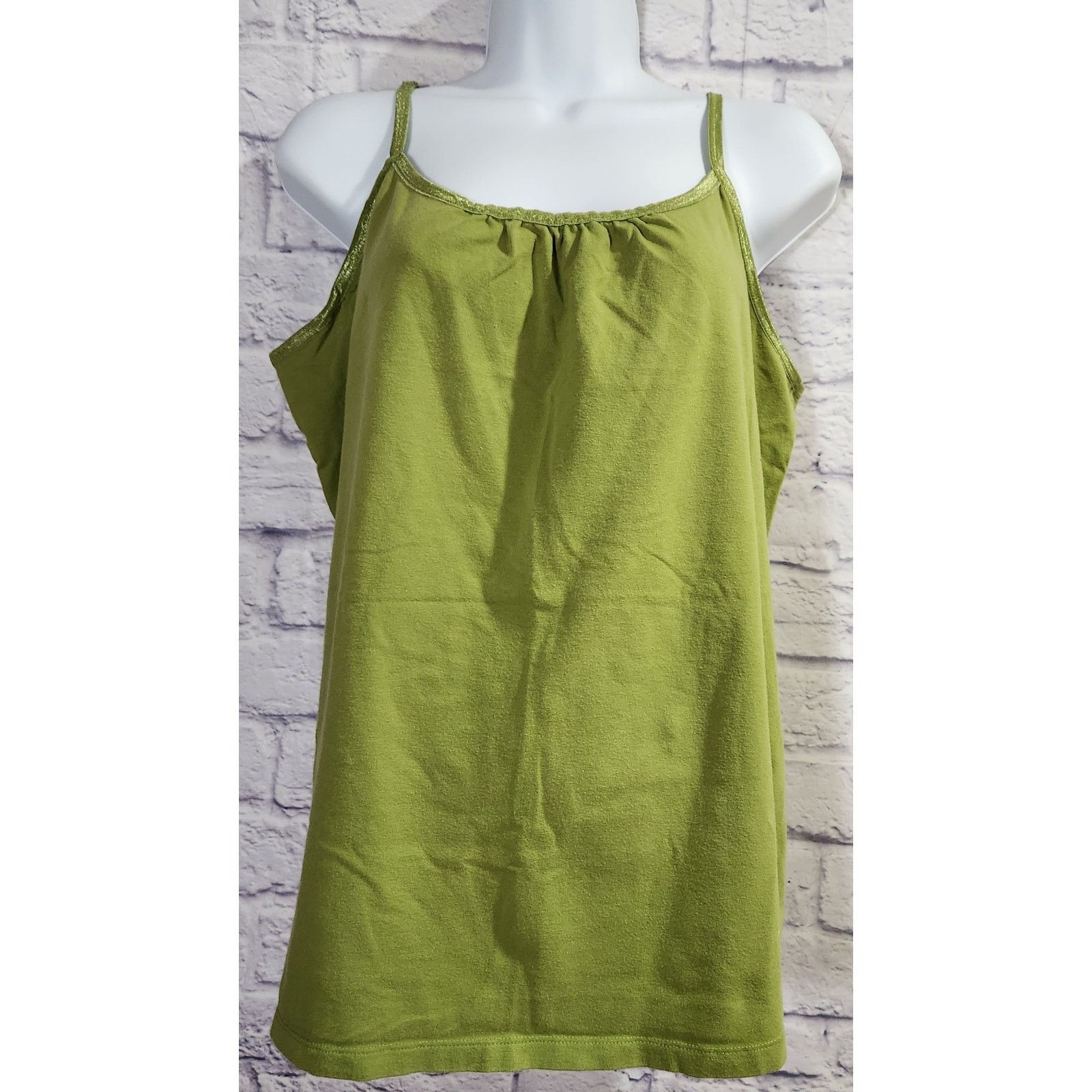 Other Lane Bryant Green Adjustable Spaghetti Strap Tank Top 18 20 Size XXL / US 16-18 / IT 52-54 - 1 Thumbnail