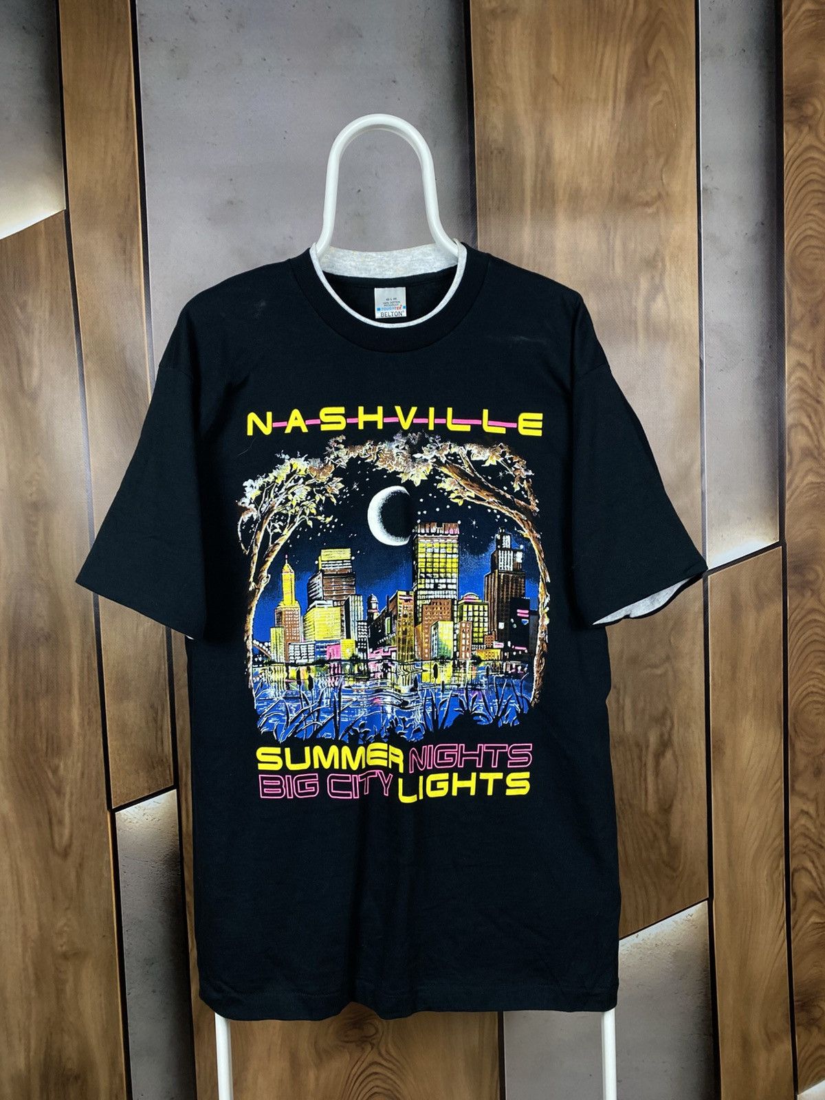 Vintage 🌁Vintage 90s T-Shirt Belton Thouse Nashville Big City Light🌁 Size US L / EU 52-54 / 3 - 1 Thumbnail