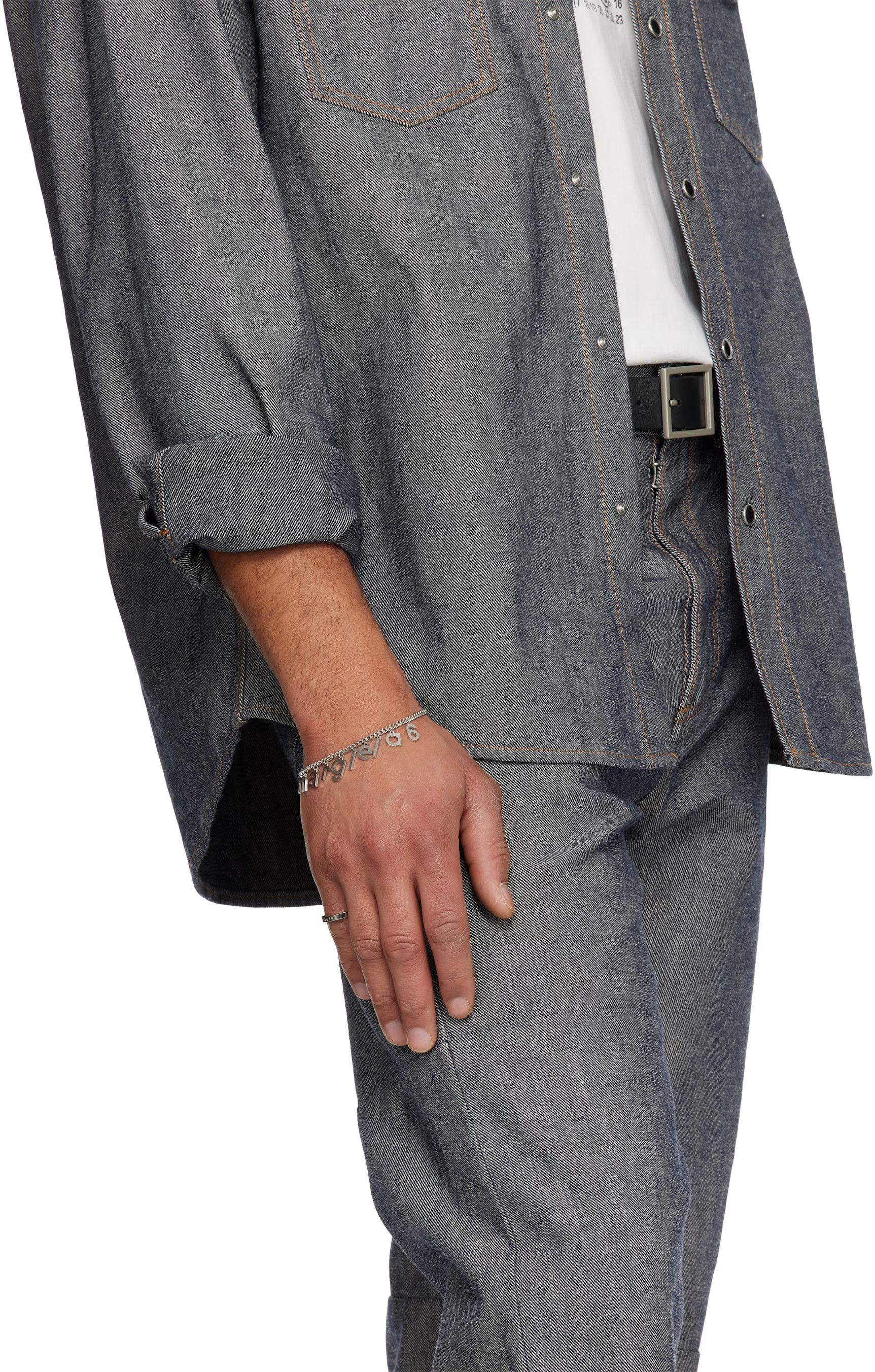 MM6 × Maison Margiela MM6 Maison Margiela Silver Letter Logo Bracelet Size ONE SIZE - 3 Thumbnail