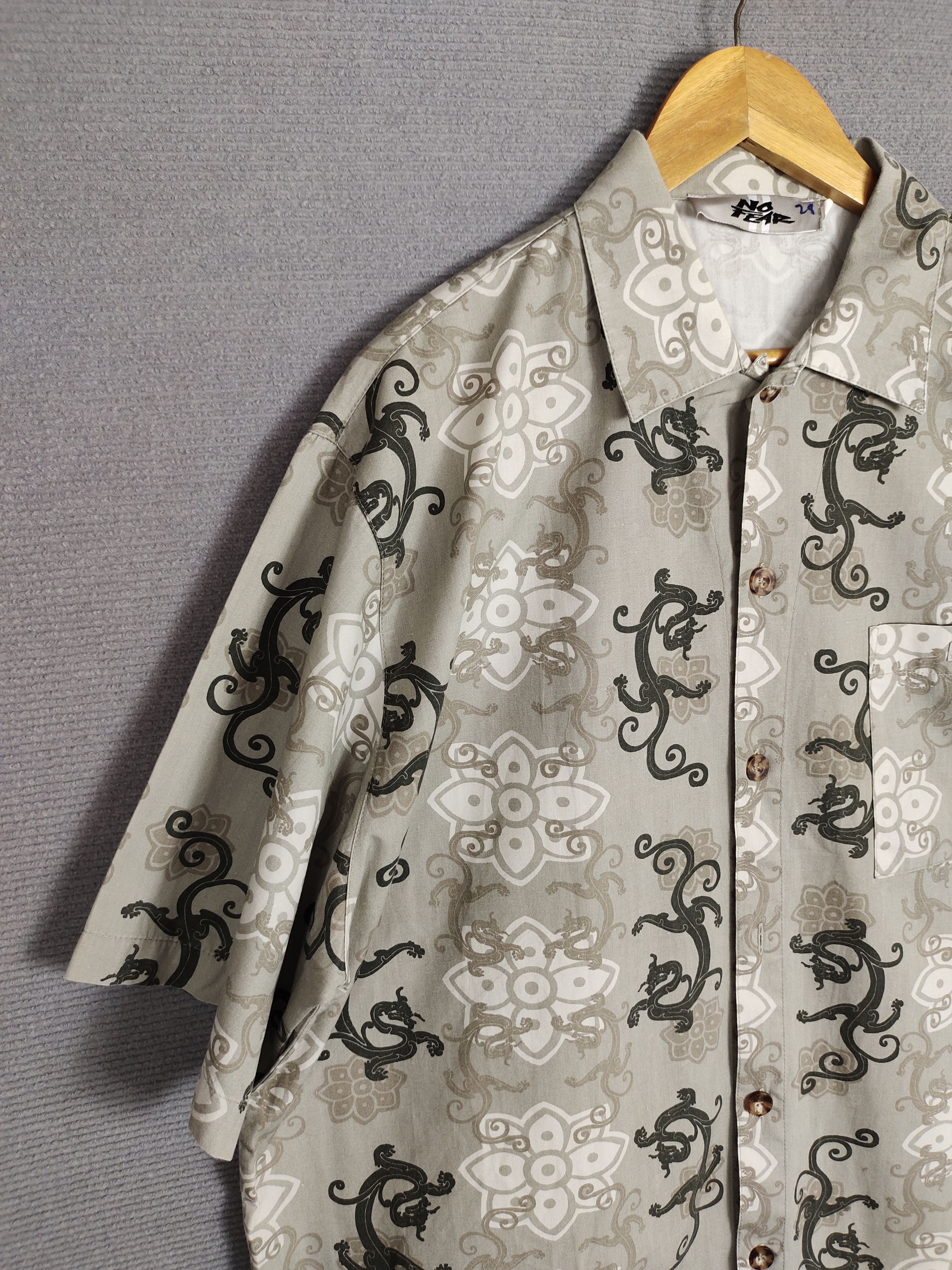 No Fear Vintage No Fear Surfing Dragon Printed Hawaiian Shirt Size US L / EU 52-54 / 3 - 3 Thumbnail