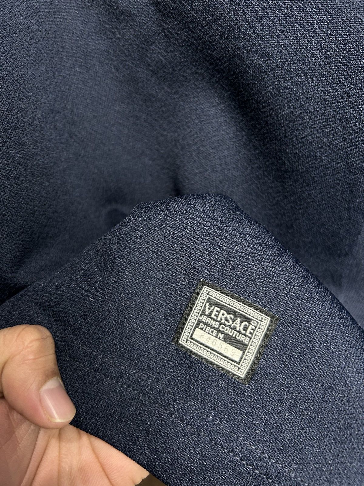 Versace Vintage Versace logo Navy longsleeve Size US L / EU 52-54 / 3 - 4 Thumbnail
