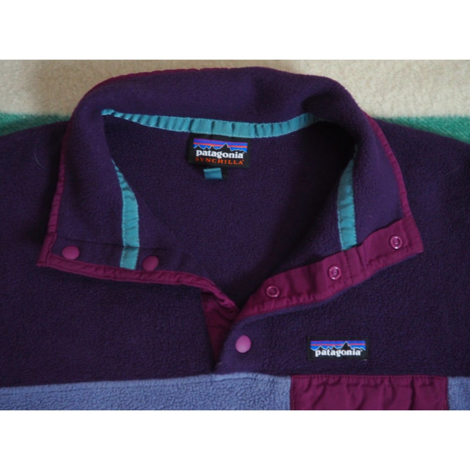 Patagonia PATAGONIA Synchilla Snap-T Purple Lavender Logo Hiking Fleece Jacket Womens M Size M / US 6-8 / IT 42-44 - 3 Thumbnail