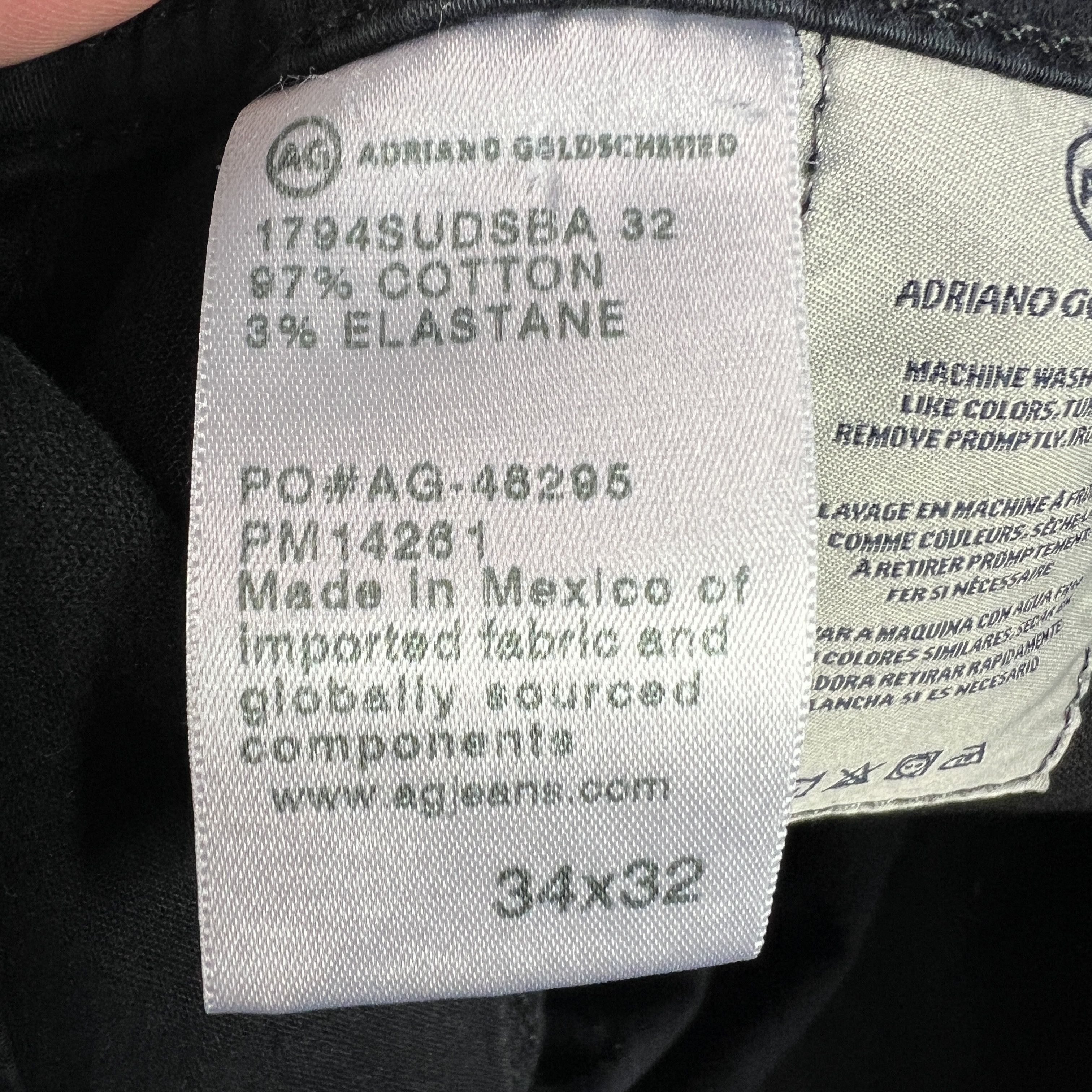 AG Adriano Goldschmied Adriano Goldschmied Everett Slim Straight Black Chinos Size US 35 - 9 Thumbnail
