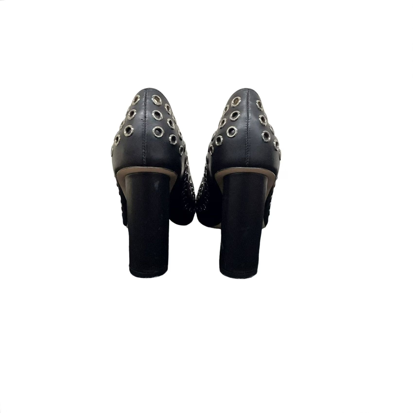 Vintage Valentino RED Block Heel D'Orsay Women 6.5 Black Shoes Size US 7 / IT 37 - 3 Thumbnail