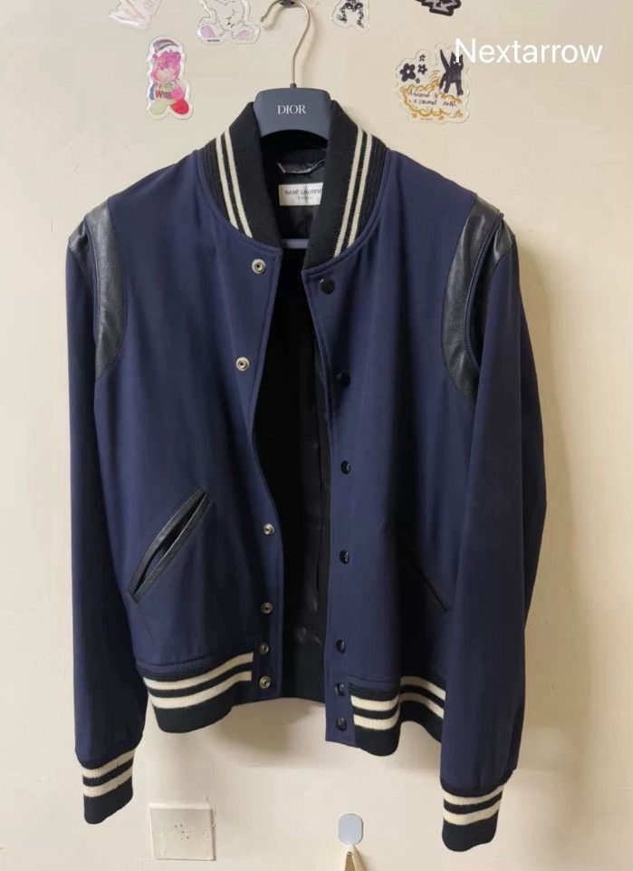 SAINT LAURENT SLP deep blue Teddy jacket2412-Nextarrow