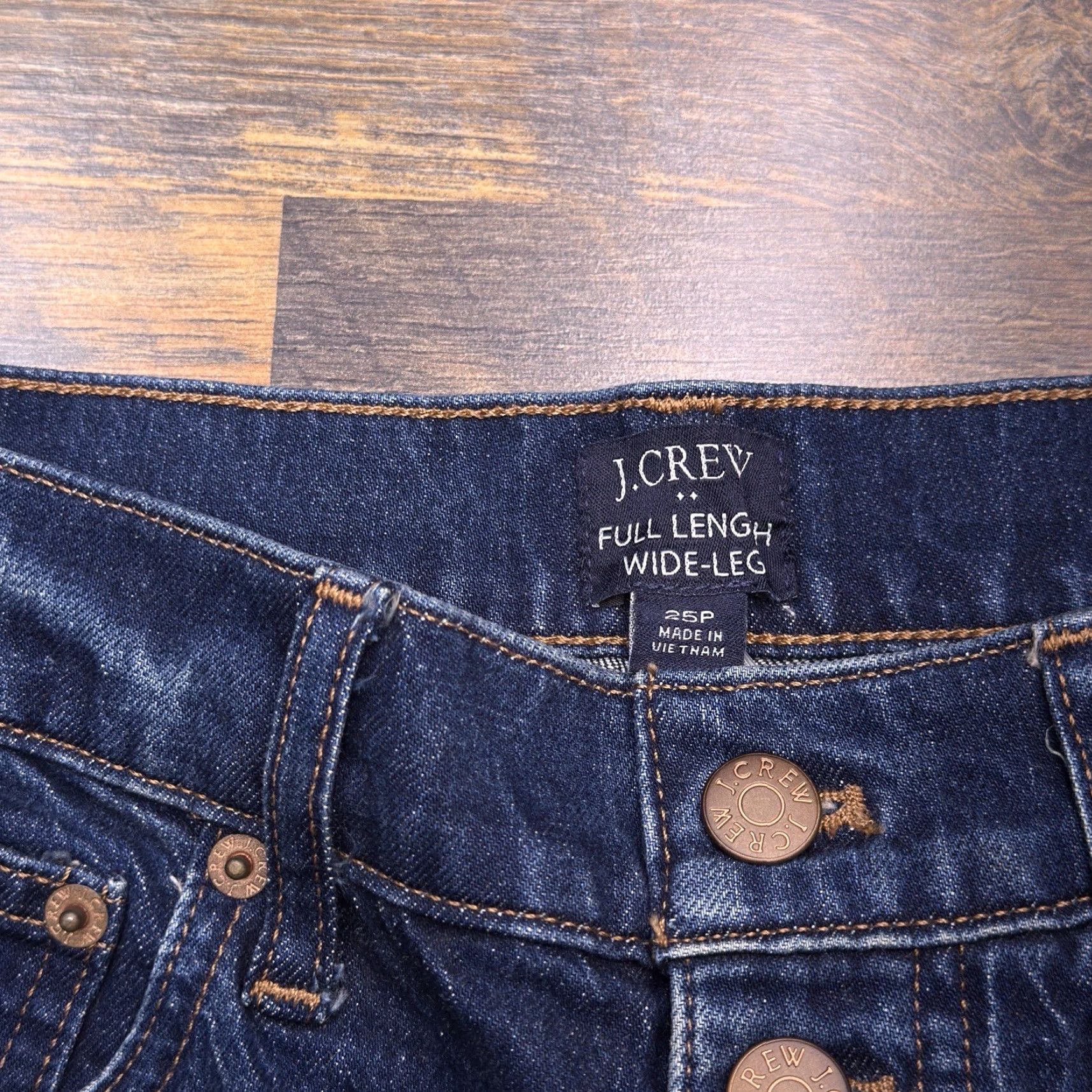 J.Crew J.CREW Jeans Wide-Leg 25 Petite Mid Rise Stretch Womens Denim Blue 5-Pocket Inseam 26 In./Petites Jeans Stretch Modern City Womens Size 42" / US 20 - 5 Thumbnail