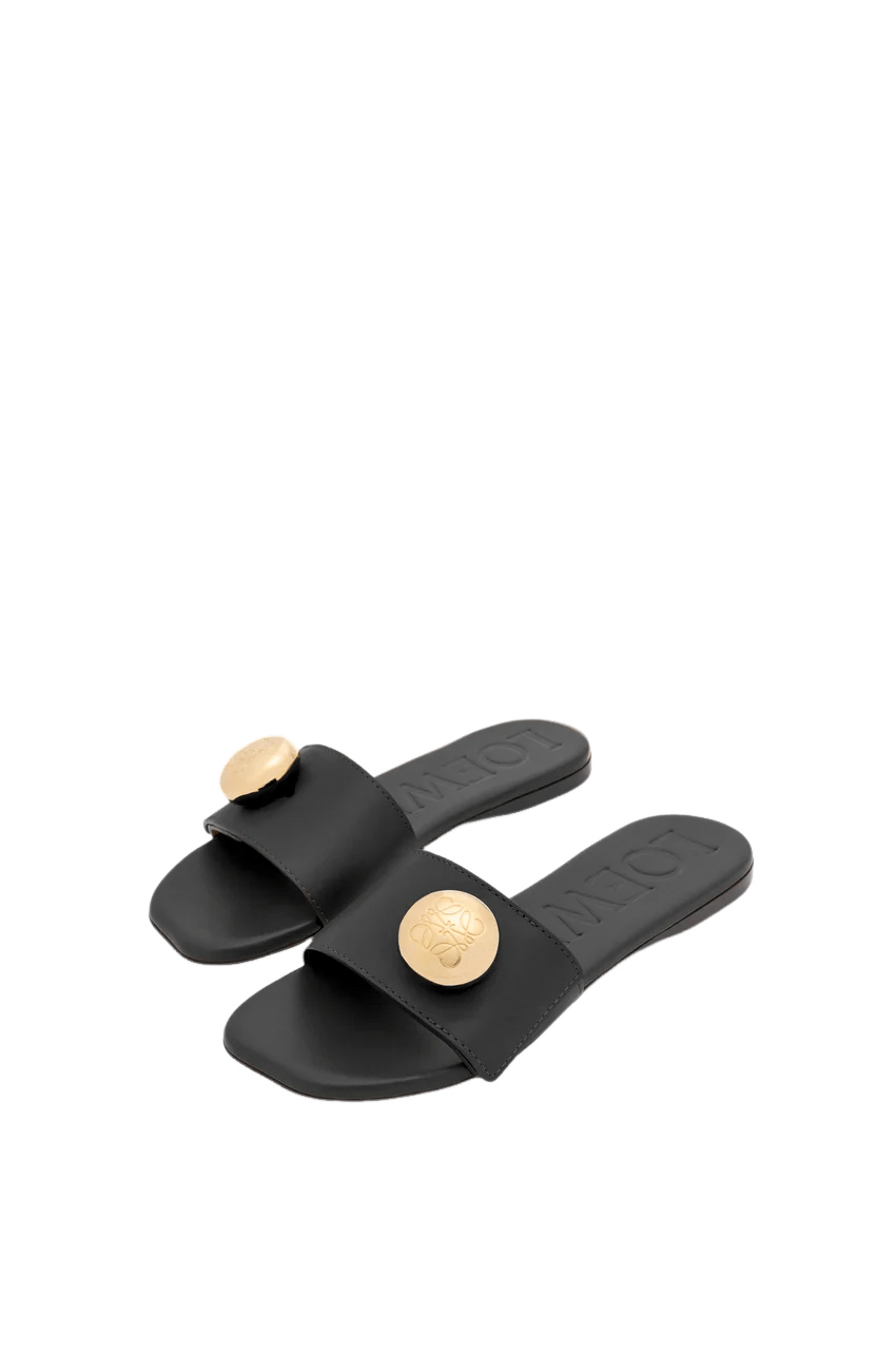 Loewe LOEWE Pebble Black Soft Leather Slides New Authentic Size US 7 / IT 37 - 2 Thumbnail