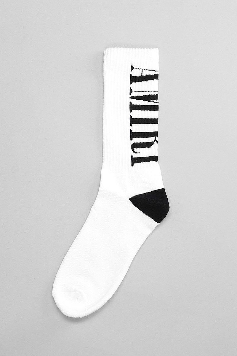 Amiri o1gr1nt0325 Size: 43-44 / Vertical Logo Socks in White/Black Size ONE SIZE - 3 Thumbnail