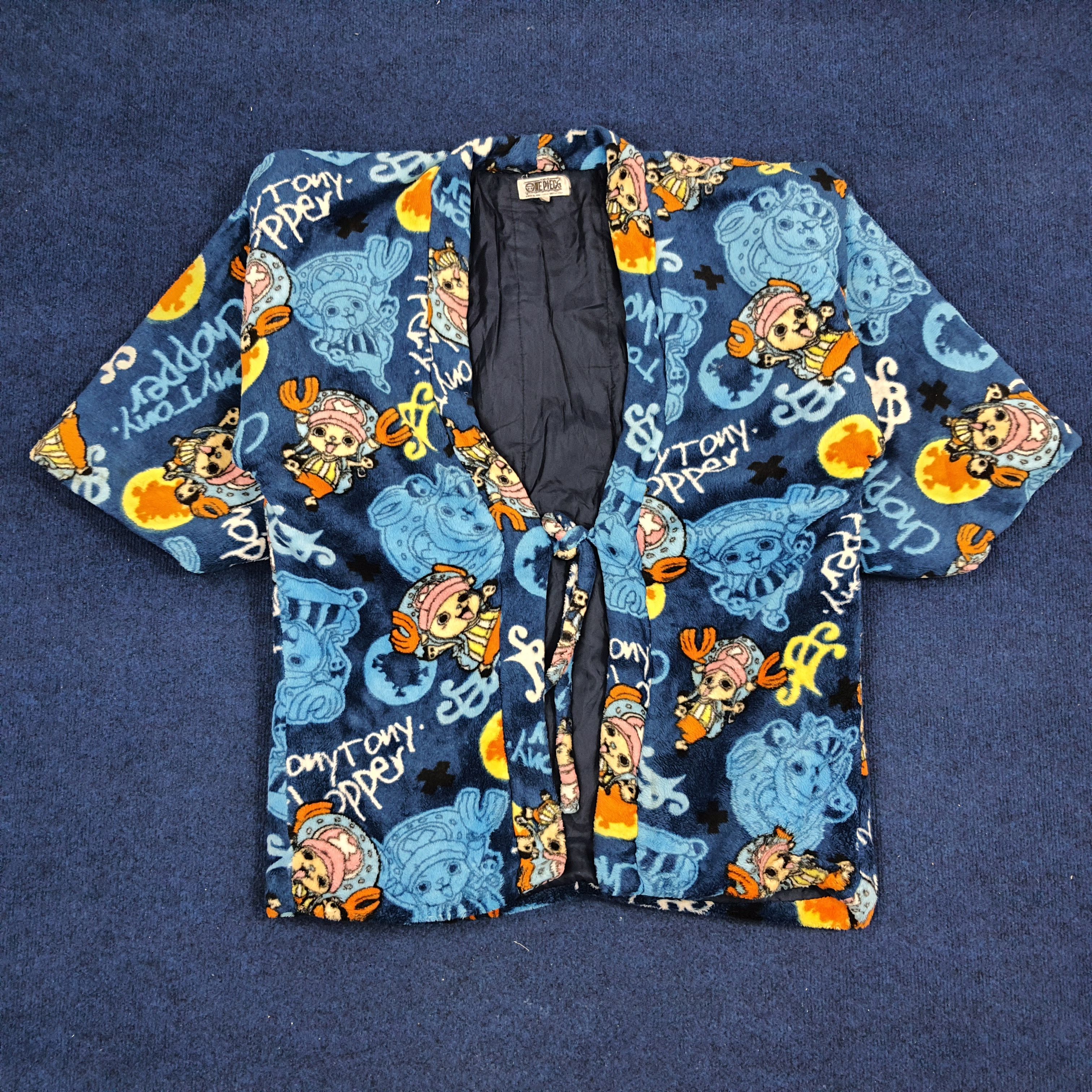 Japanese Brand × One Piece × Vintage Vintage One Piece Anime Series Japan Brand Fleece Kimono Size US L / EU 52-54 / 3 - 1 Thumbnail