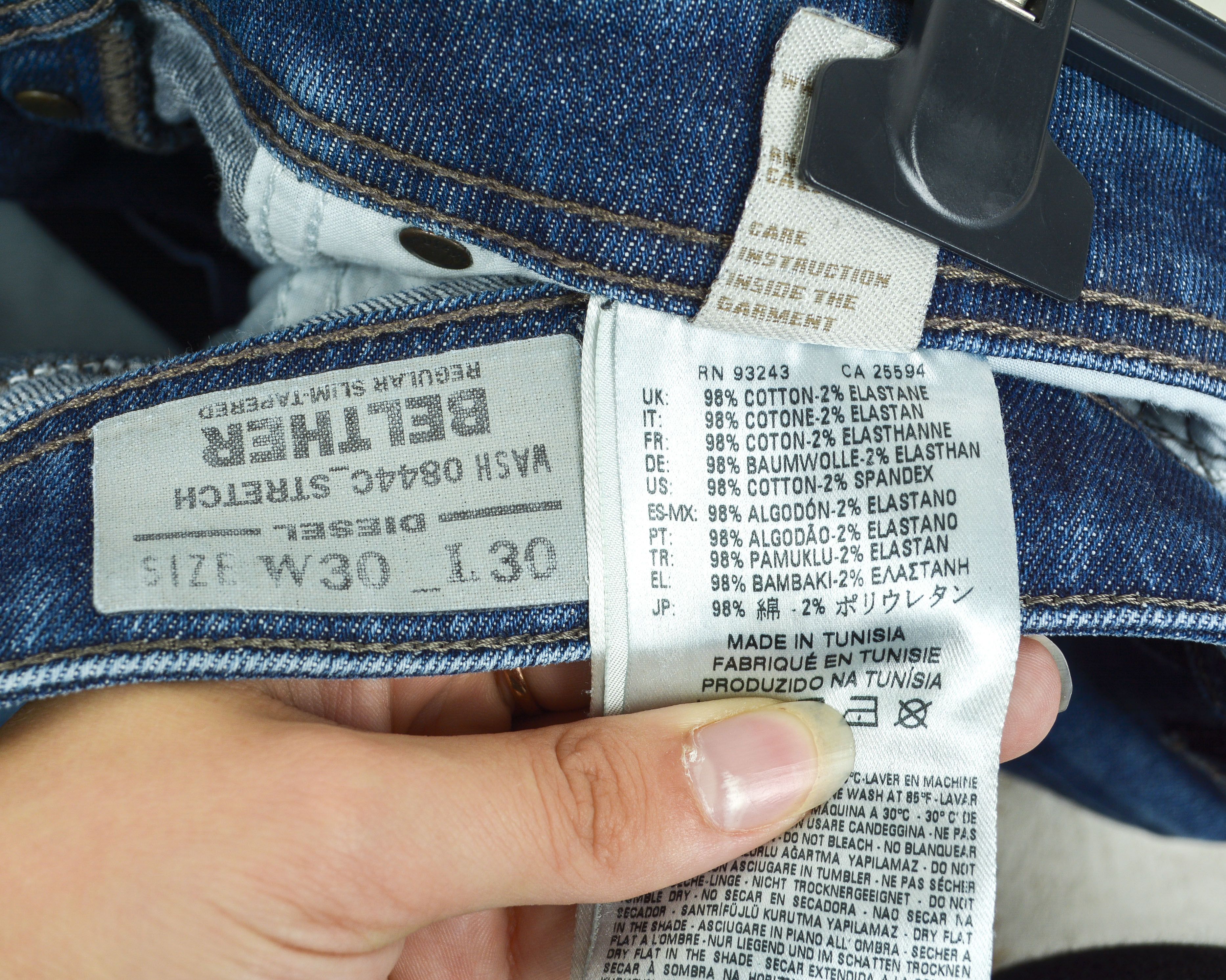 Diesel Belther W30 L30 Regular Slim Tapered Fit Jeans Denim Pants Size US 30 / EU 46 - 8 Thumbnail