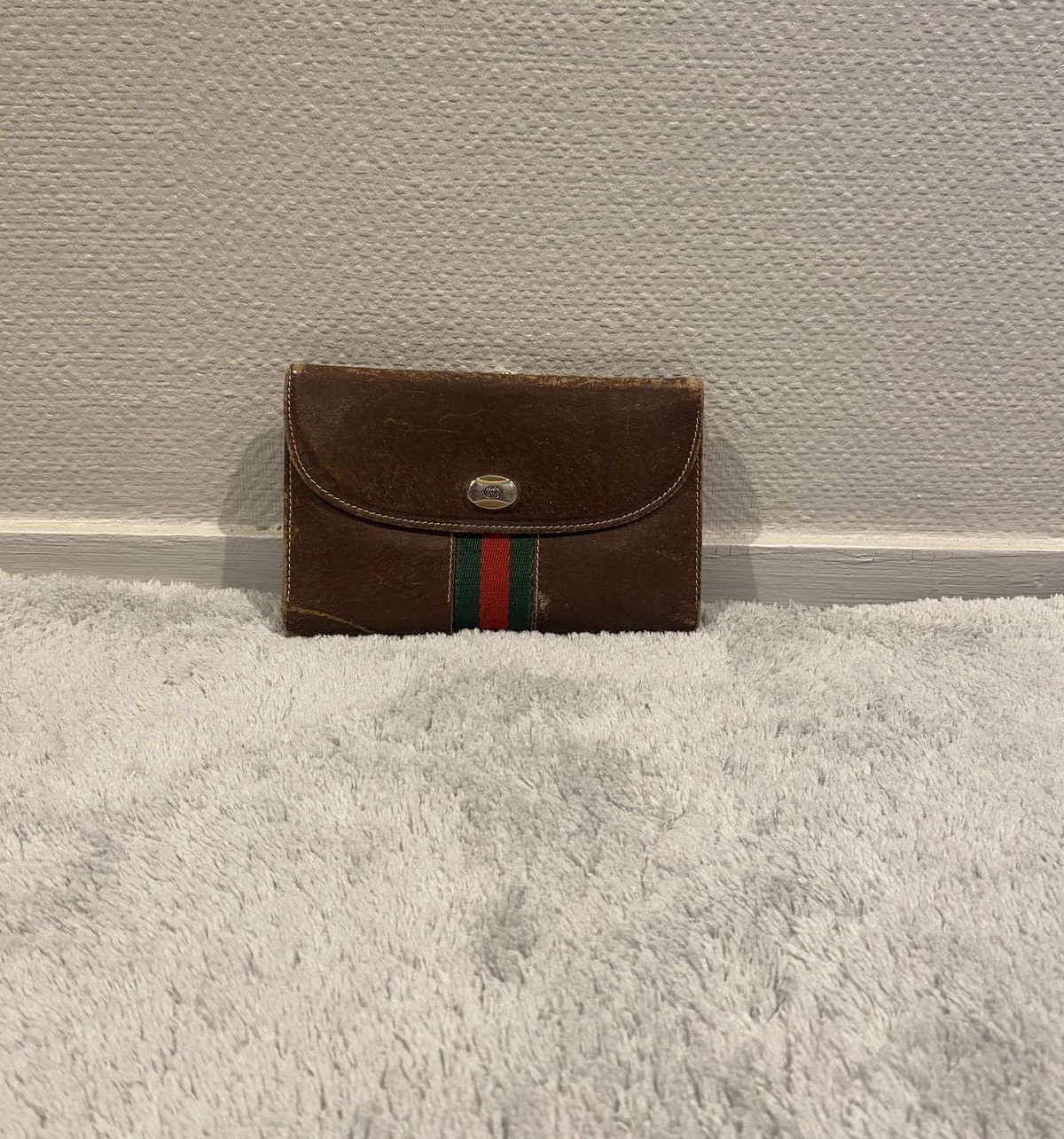 Gucci Gucci Brown Leather Vintage Wallet/Coin Purse-Large Size 30 - 1 Thumbnail