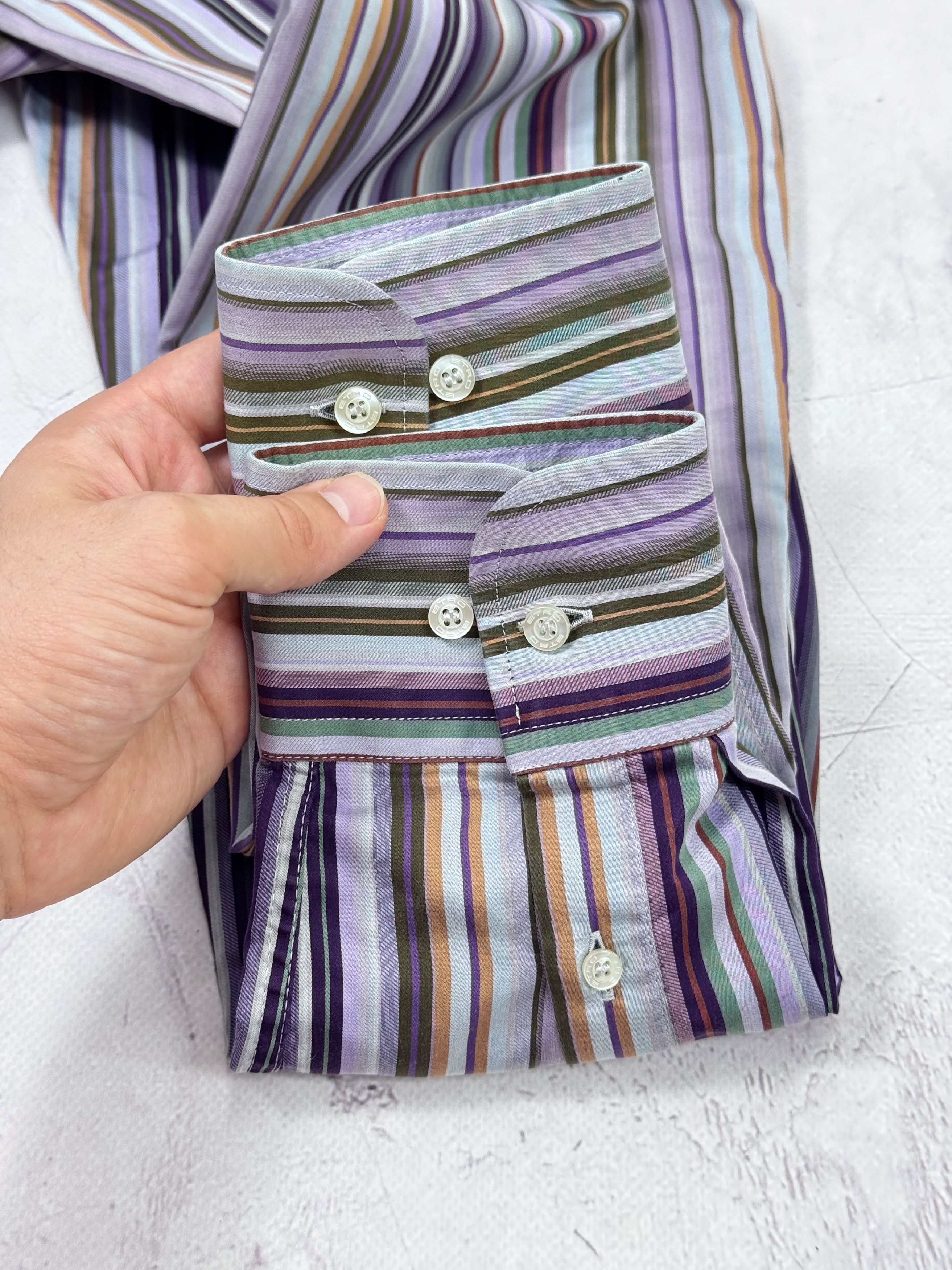 Etro Etro Shirt Multicolor Sriped Pattern Classic Size US L / EU 52-54 / 3 - 14 Thumbnail