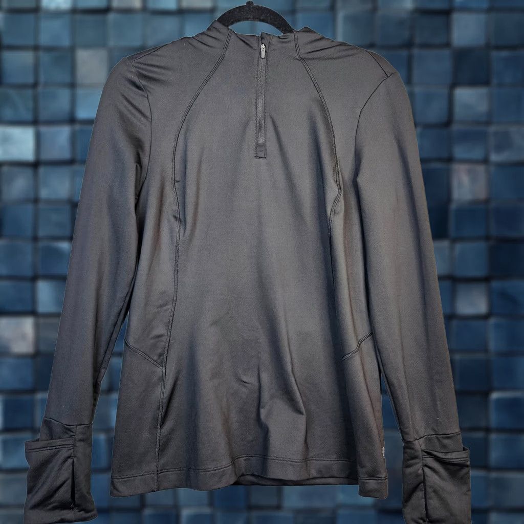 Athleta Athleta Women’s 1/4 Zip Long Sleeve Thumb Holes Pocket Back Sweatshirt M Black Casual Activewear Top Size M / US 6-8 / IT 42-44 - 1 Thumbnail