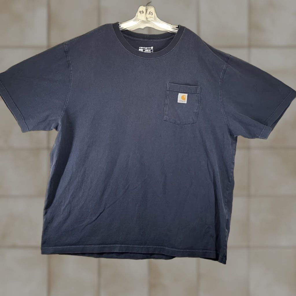 Carhartt Carhartt Men Navy 2XL T-Shirt Short Sleeve All Cotton Loose Fit Crew Neck Logo Pockets Heavyweight Size US XXL / EU 58 / 5 - 1 Thumbnail