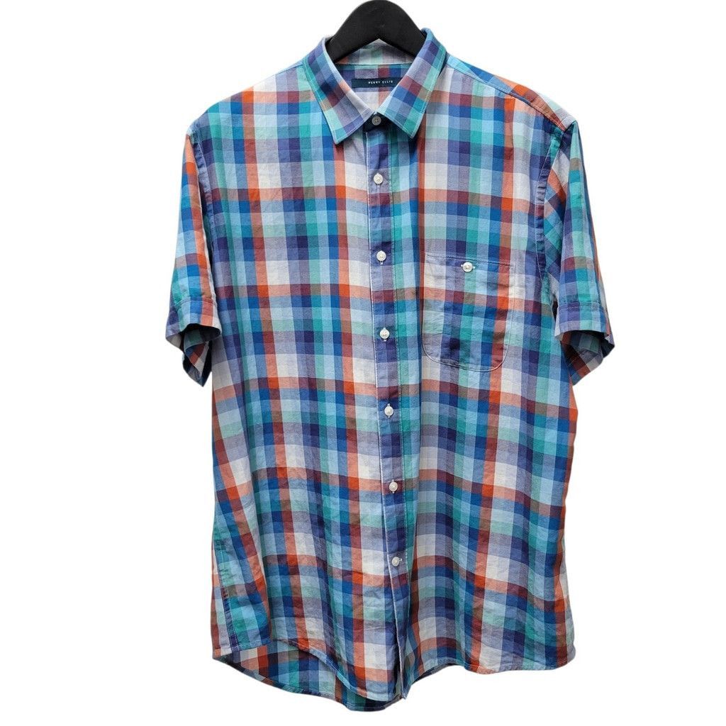 Perry Ellis Perry Ellis Men's Checkered Short-Sleeves Button-Up Shirt XL Size US XL / EU 56 / 4 - 3 Thumbnail