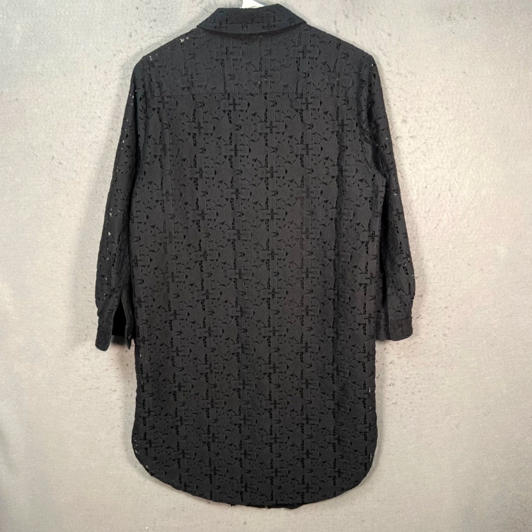Reiss Reiss Shirt Dress Black Lace 3/4 Sleeve Cotton Blend Size 6 Womens Knotted? (Wait) Size M / US 6-8 / IT 42-44 - 2 Thumbnail