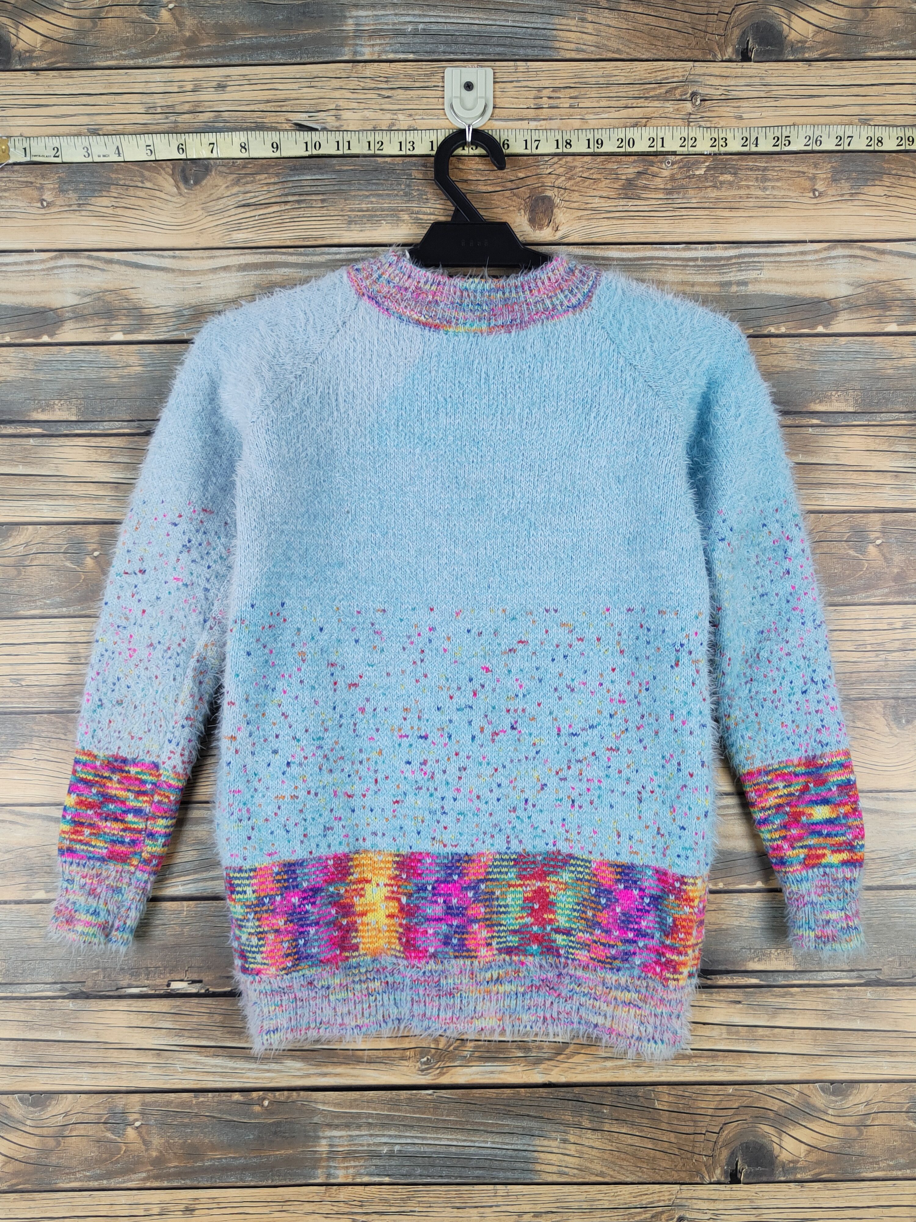 Japanese Brand × Vintage Japanese Brand Blue Shag Shaggy Fur Mohair Knitwear #W2146 Size S / US 4 / IT 40 - 7 Thumbnail