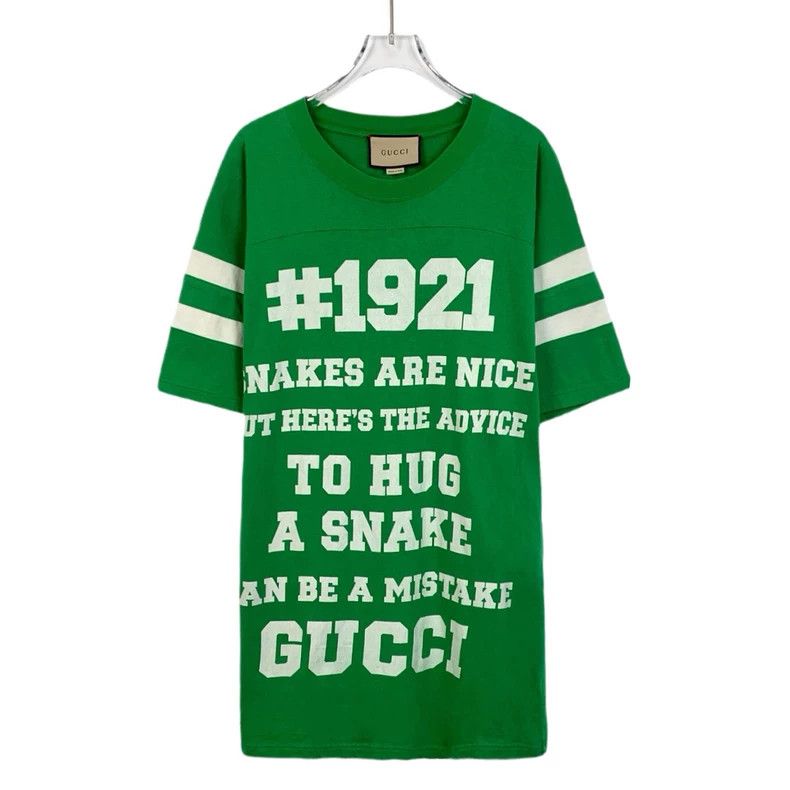 Gucci Gucci Green letter printed round-neck cotton short-sleeved Size US S / EU 44-46 / 1 - 1 Thumbnail