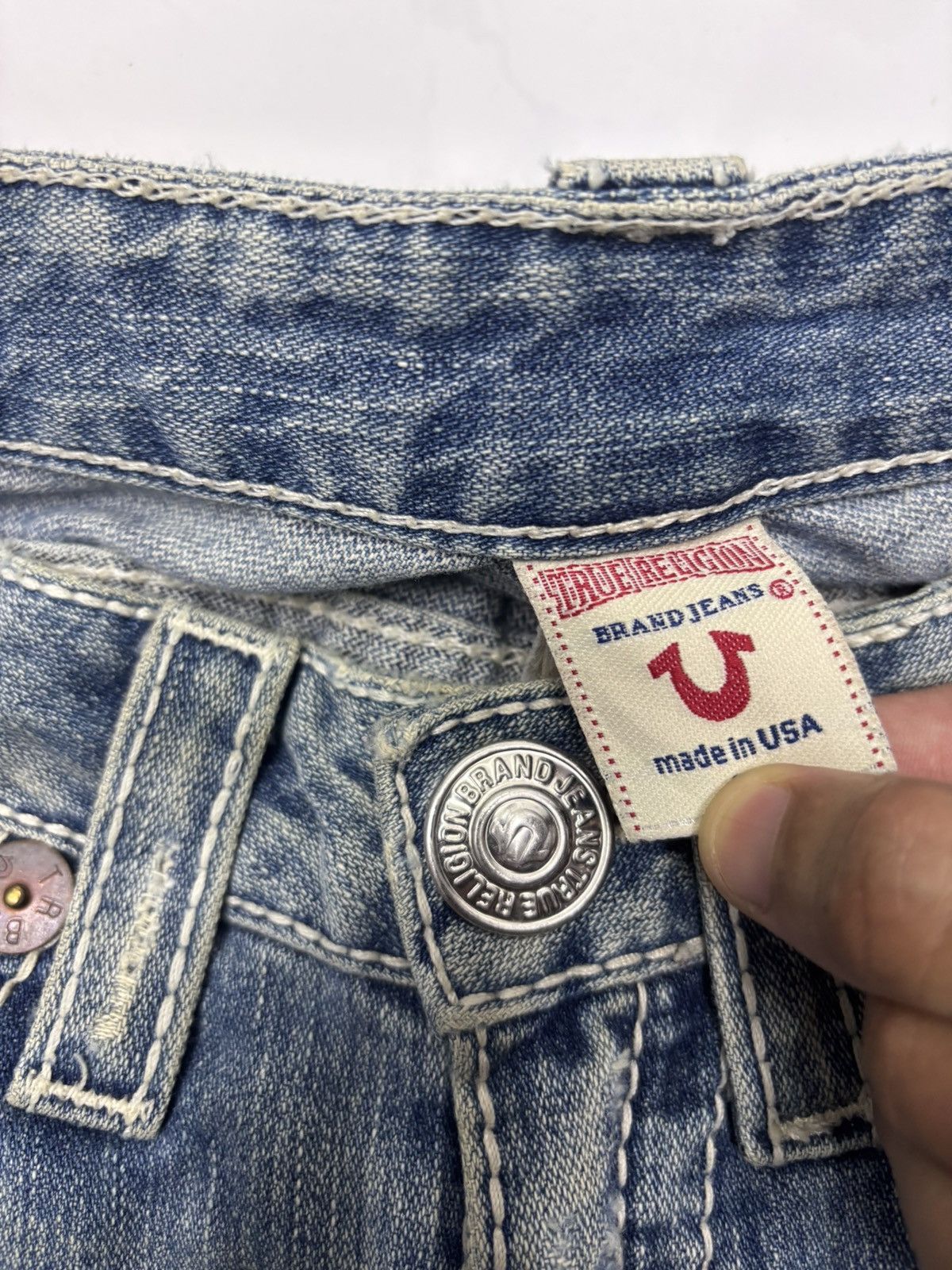 True Religion Flare Jeans True Religion Joey Big T Bootcut Distressed Jean Size 26" / US 2 / IT 38 - 10 Thumbnail
