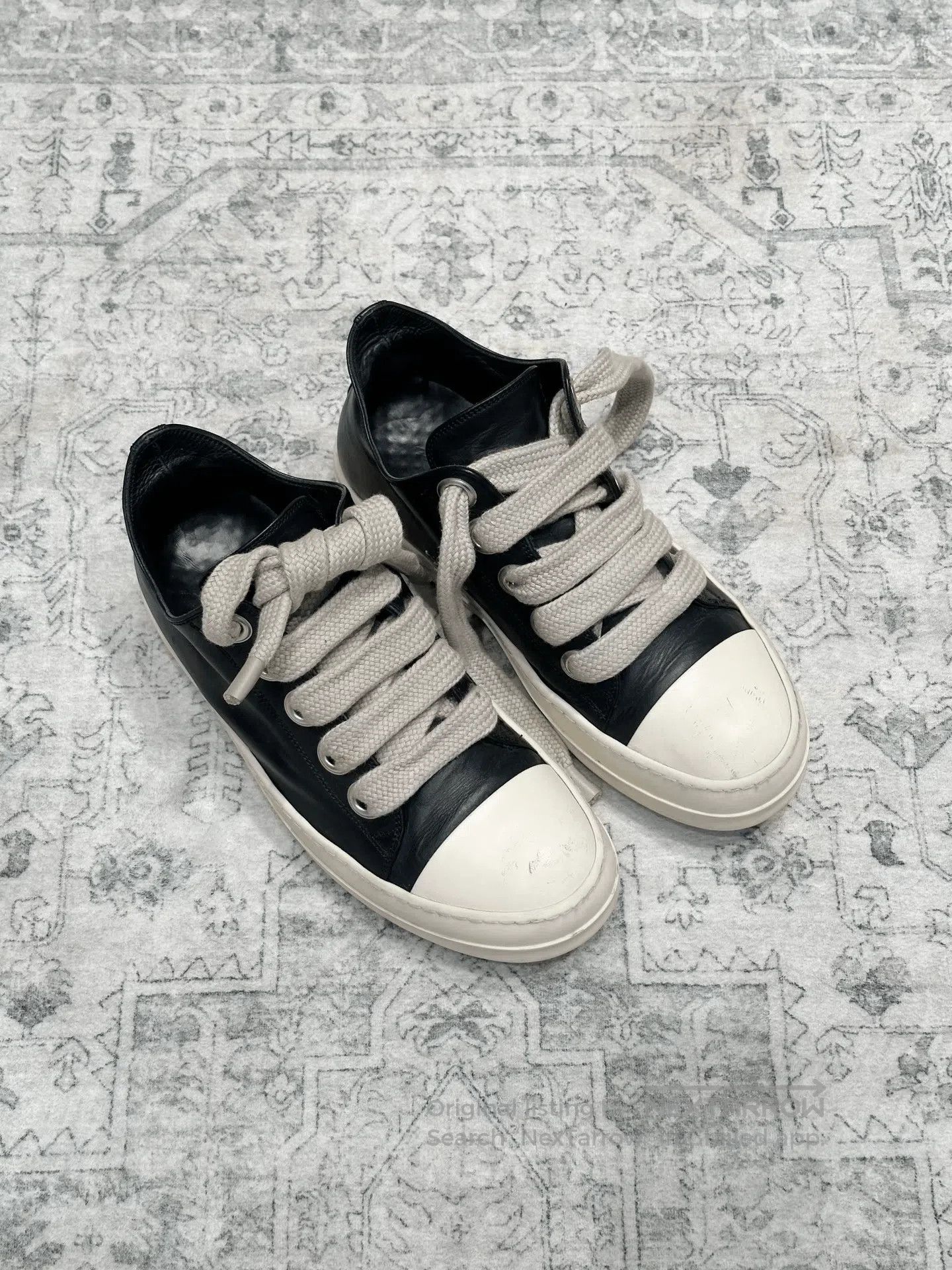 Rick Owens Rick Owens Leather Low-Top Thick Laces. Size US 9 / EU 42 - 1 Thumbnail