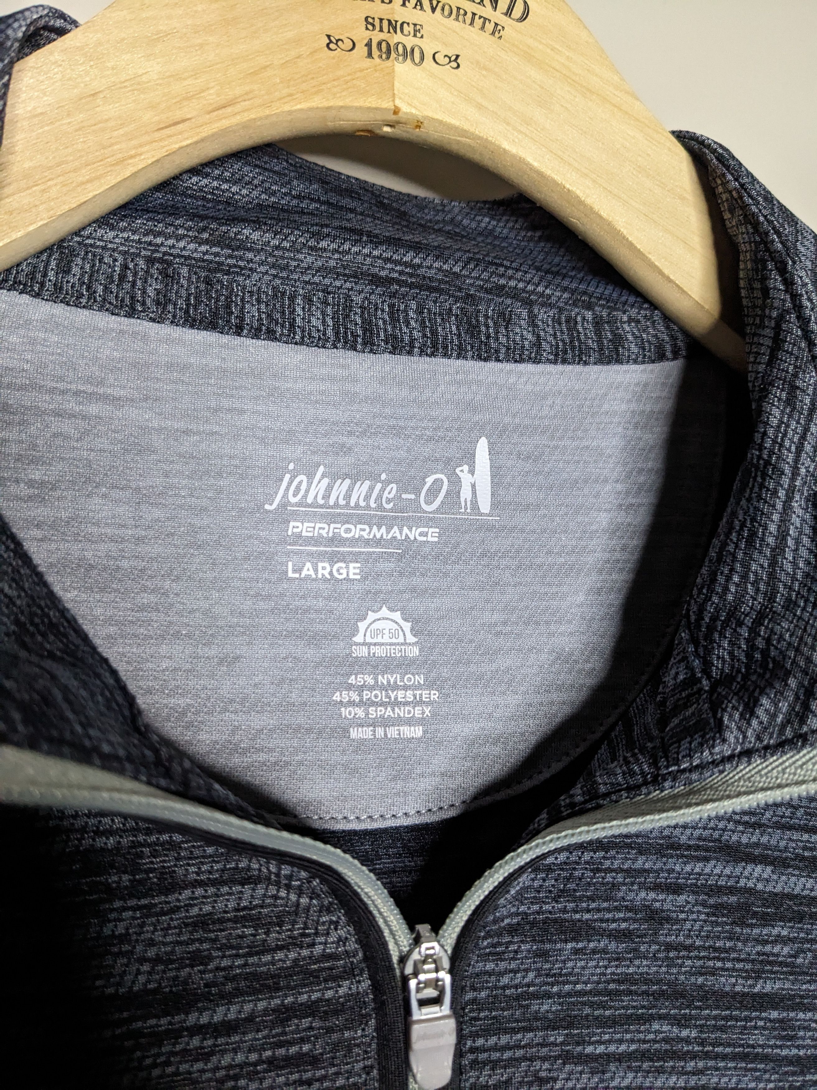johnnie-O Johnnie O Glades Quarter Zip Mens Large Heather Black Golf Size US L / EU 52-54 / 3 - 7 Thumbnail