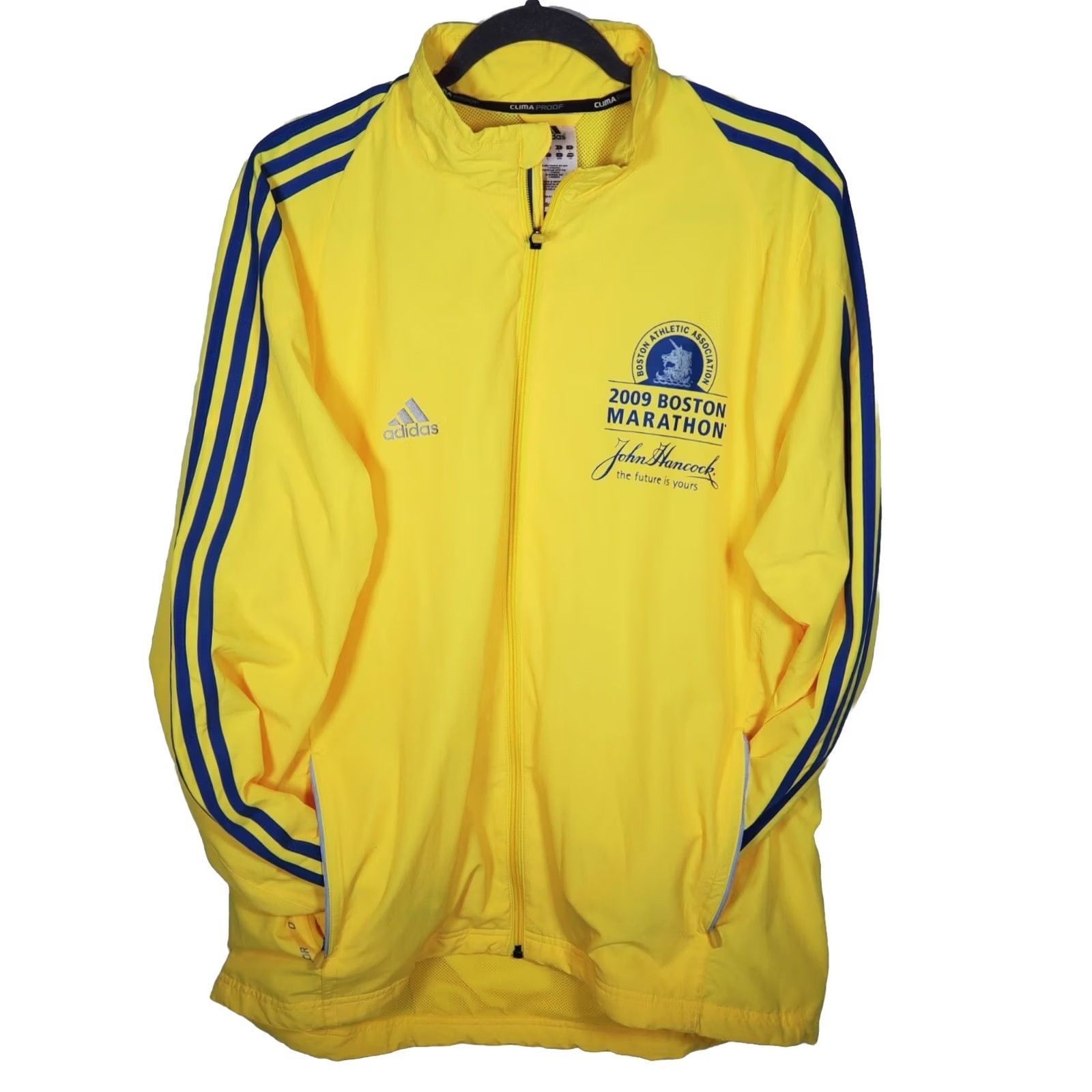 Adidas Adidas 113th Boston Marathon Lightweight Running Jacket Yellow Blue Men's L Size US L / EU 52-54 / 3 - 3 Thumbnail