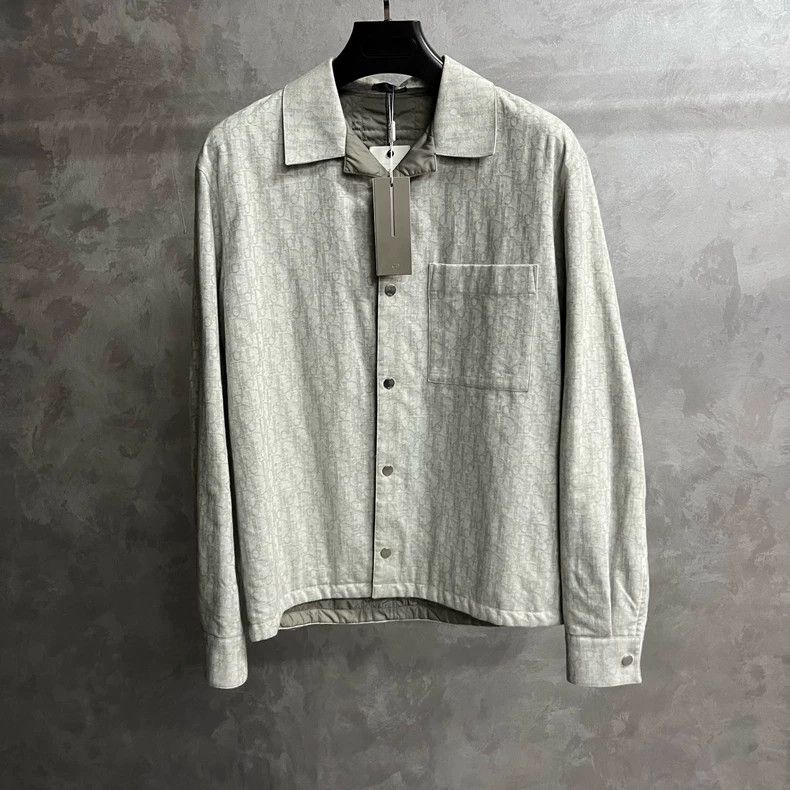 Dior Dior Gray Long Sleeve Printed Shirt-yf Size US XL / EU 56 / 4 - 1 Thumbnail