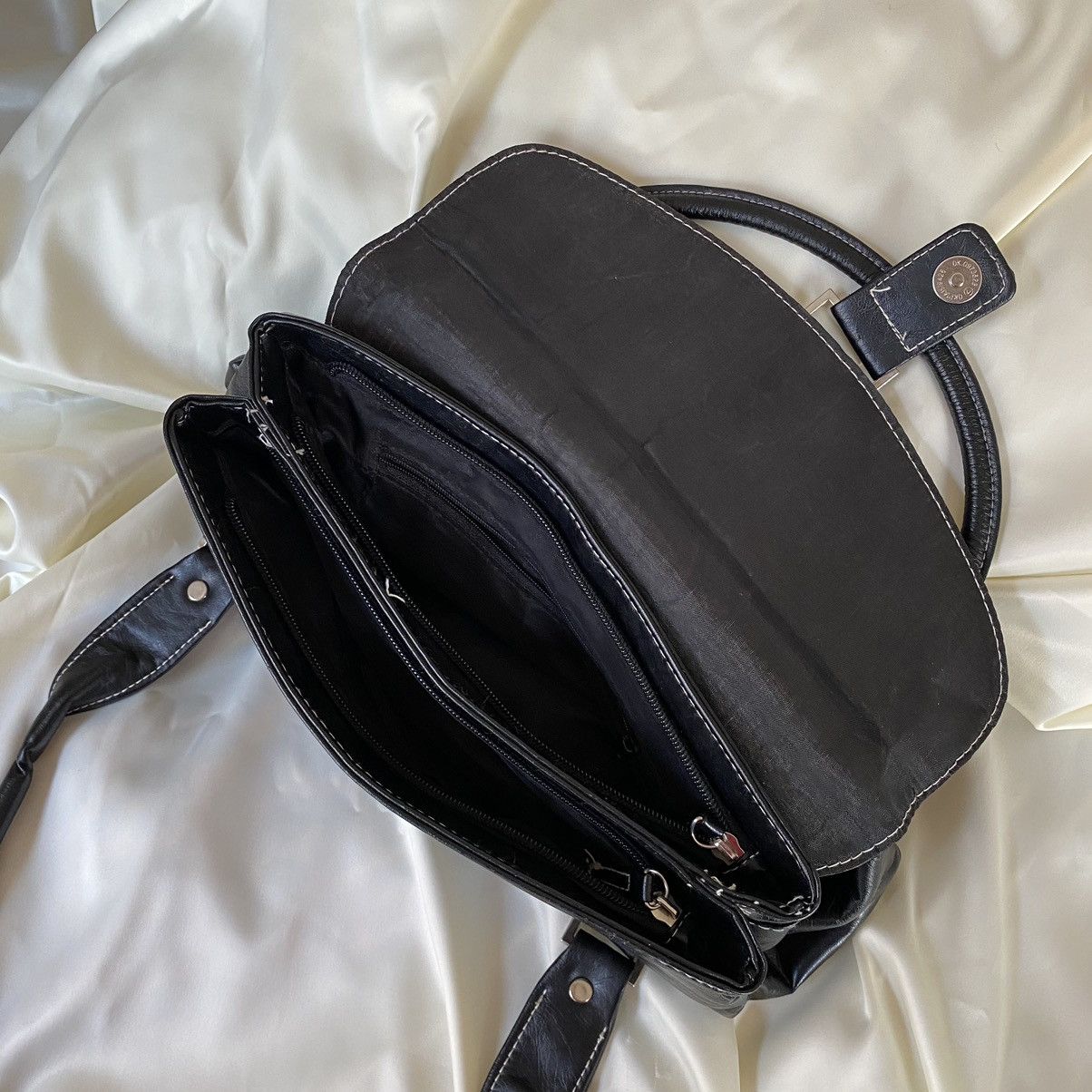 Vintage Vintage leatherette black shoulder bag Size ONE SIZE - 7 Thumbnail