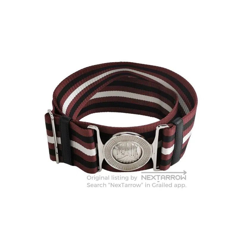 Prada Prada Color Block Striped Belt with Metal Buckle. Size ONE SIZE - 1 Thumbnail
