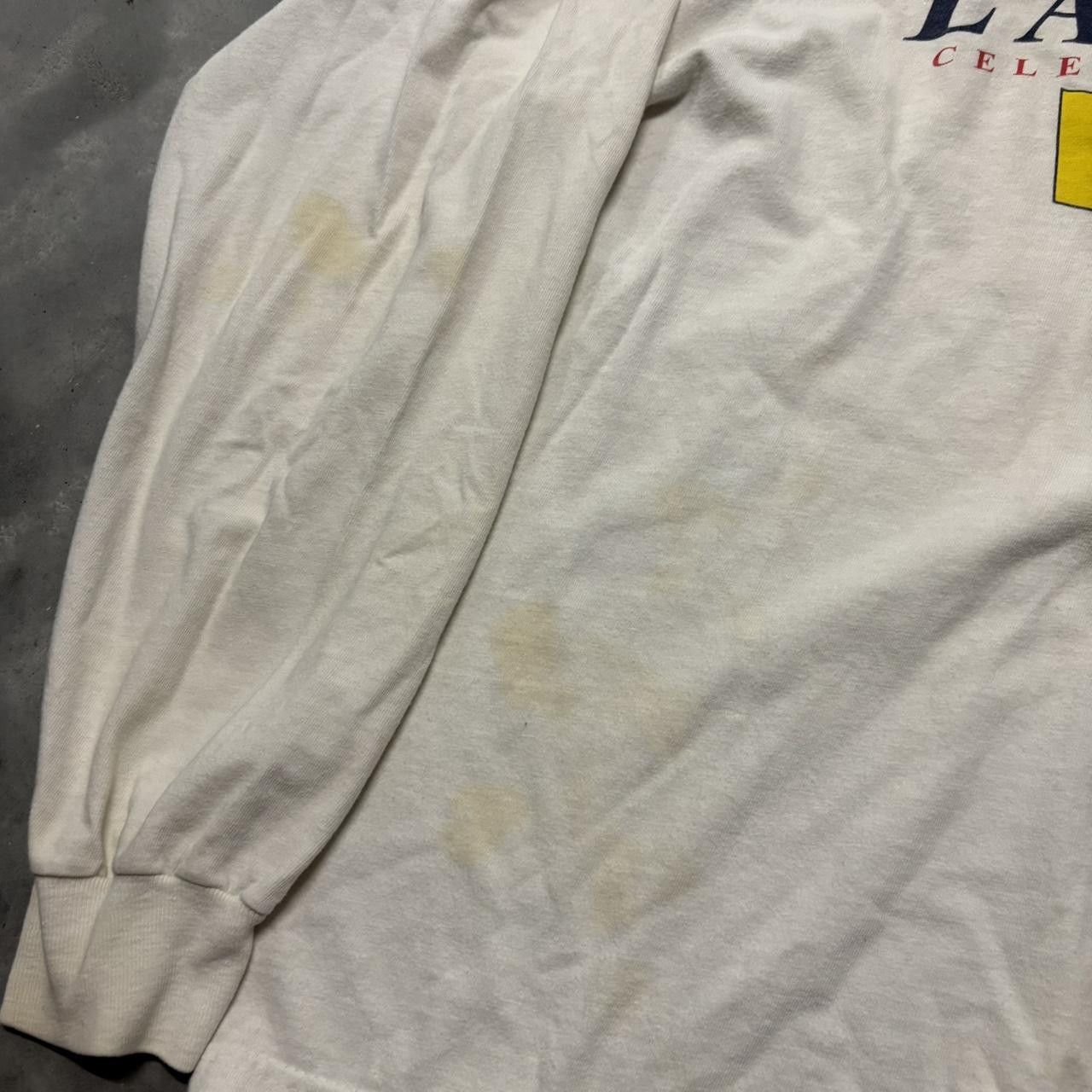 Japanese Brand × Vintage Crazy Vintage 90s White Longsleeve Graphic Tee! Size US XL / EU 56 / 4 - 3 Thumbnail