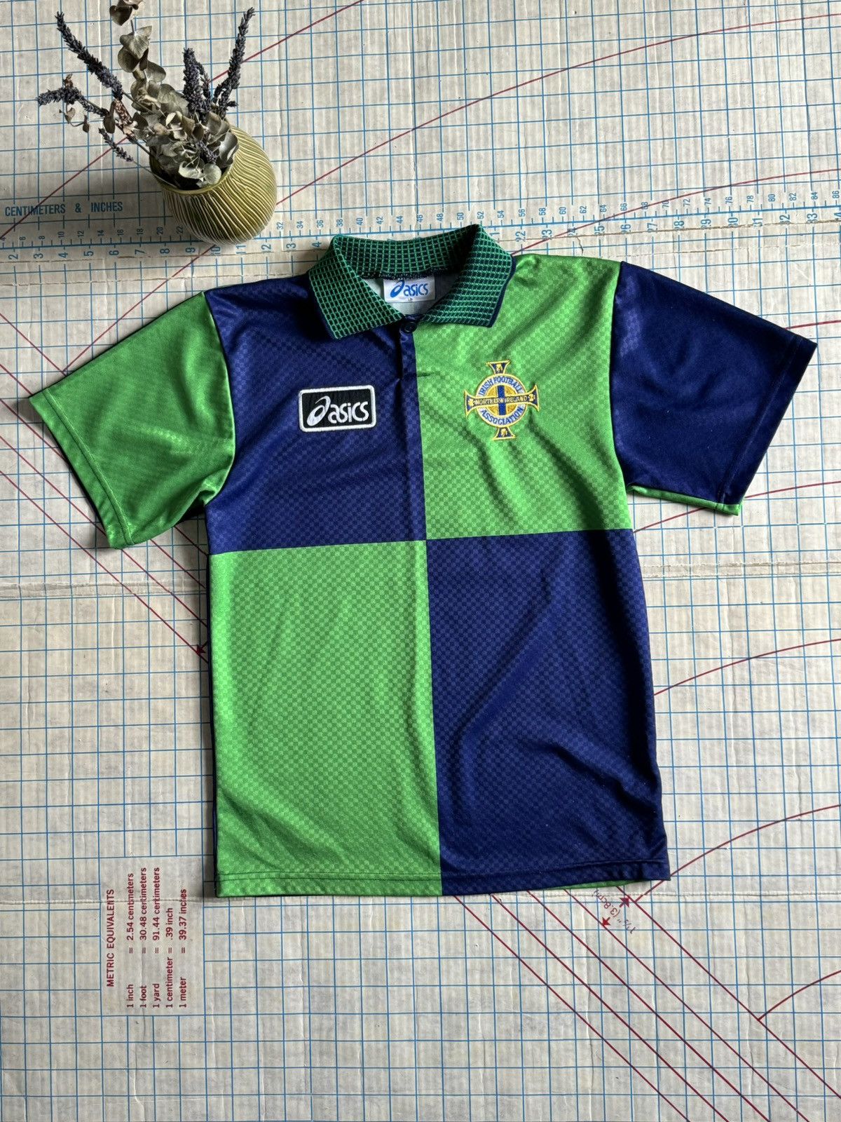 Asics Vintage ASICS Irish Football Association Jersey Green Size US XS / EU 42 / 0 - 2 Thumbnail