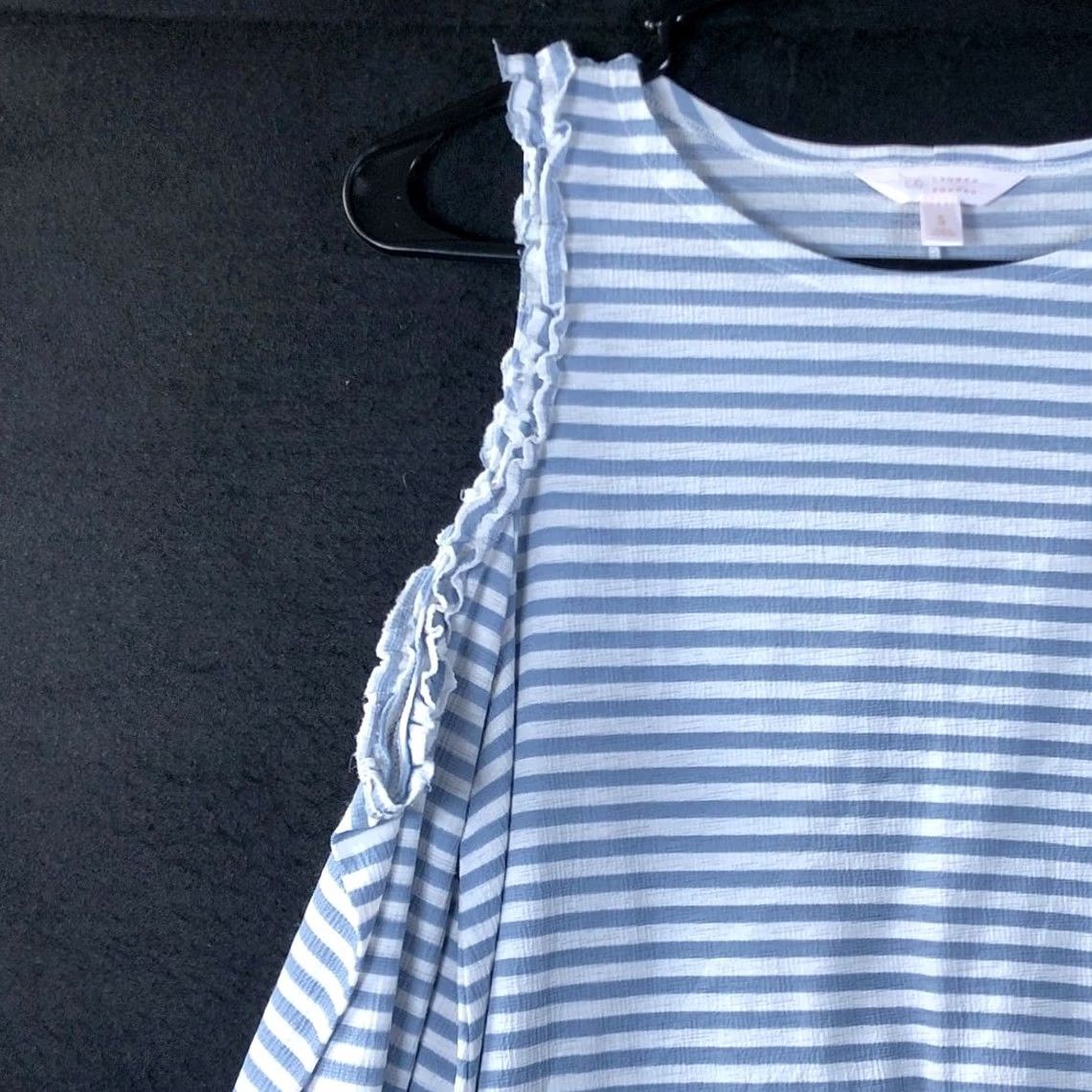 Lauren Conrad LC Lauren Conrad Womens Shirt Blue White Striped Cold Shoulder Long Sleeve Small Size S / US 4 / IT 40 - 4 Thumbnail