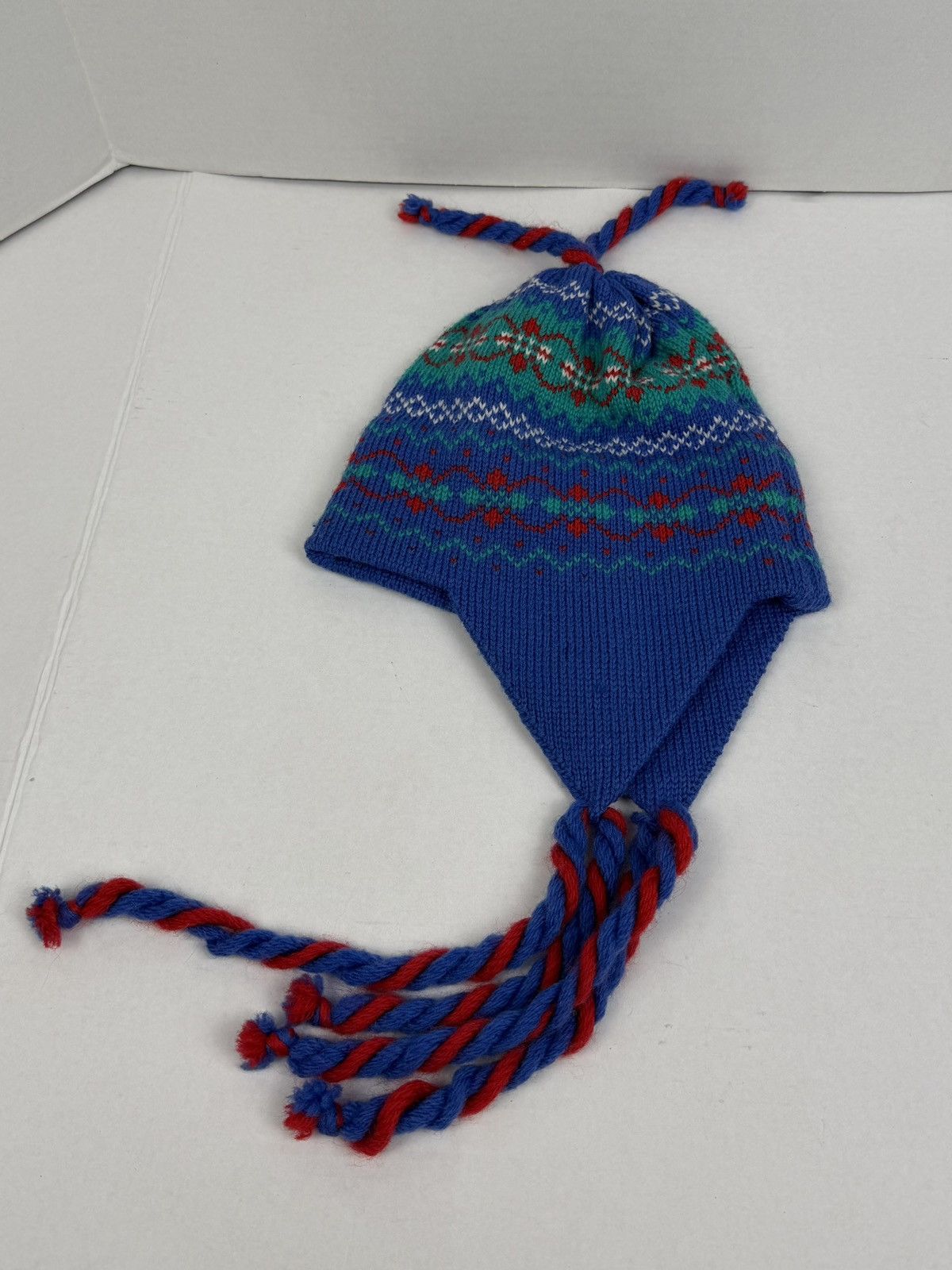 Other Vintage Top Notch Knit Ski Hat Aztec Wool Beanie Ear Flaps Size ONE SIZE - 1 Thumbnail