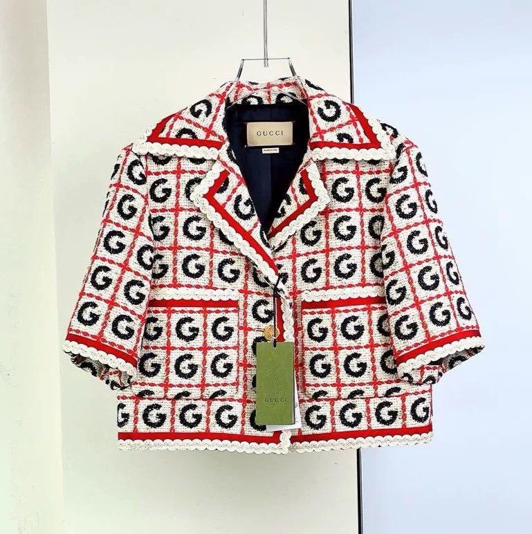 Gucci Gucci Woven Lapel Short-Sleeve Jacket Size S / US 4 / IT 40 - 1 Thumbnail